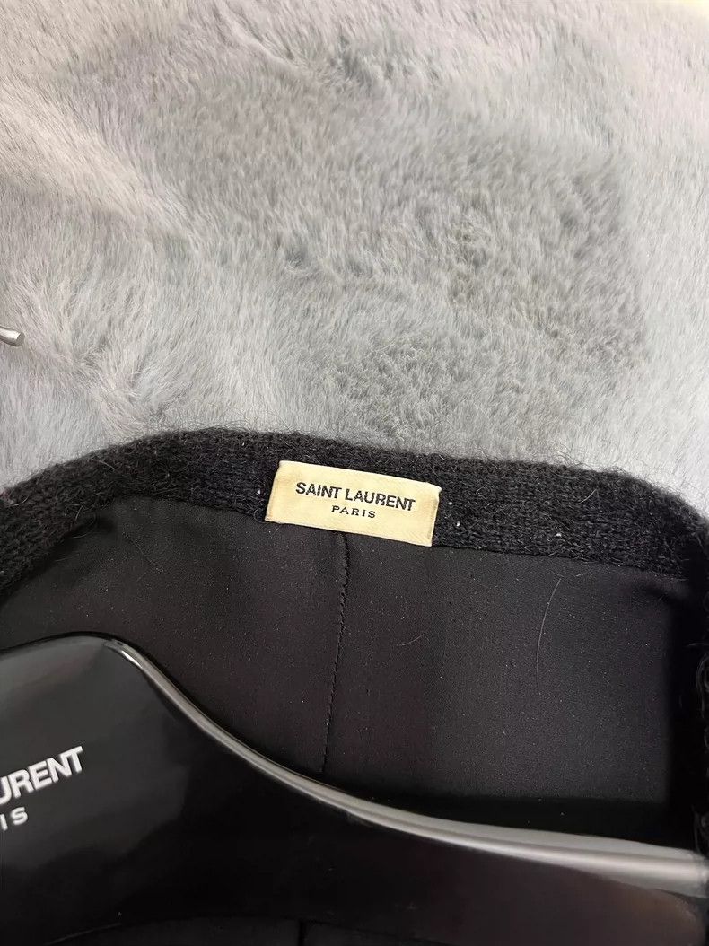 Saint Laurent Paris Saint Laurent Paris Fall/Winter Black Studded Wool Mohair C Size US XS / EU 42 / 0 - 3 Thumbnail
