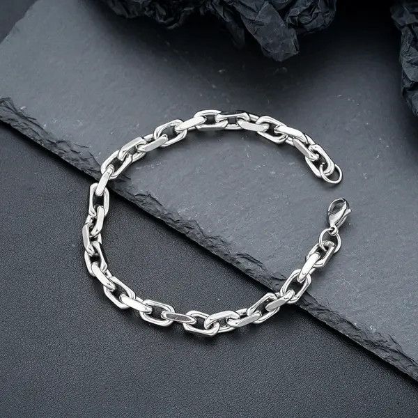 Jewelry Silver Chain Link Bracelet, Men's Stainless Steel Jewelry Size ONE SIZE - 8 Thumbnail