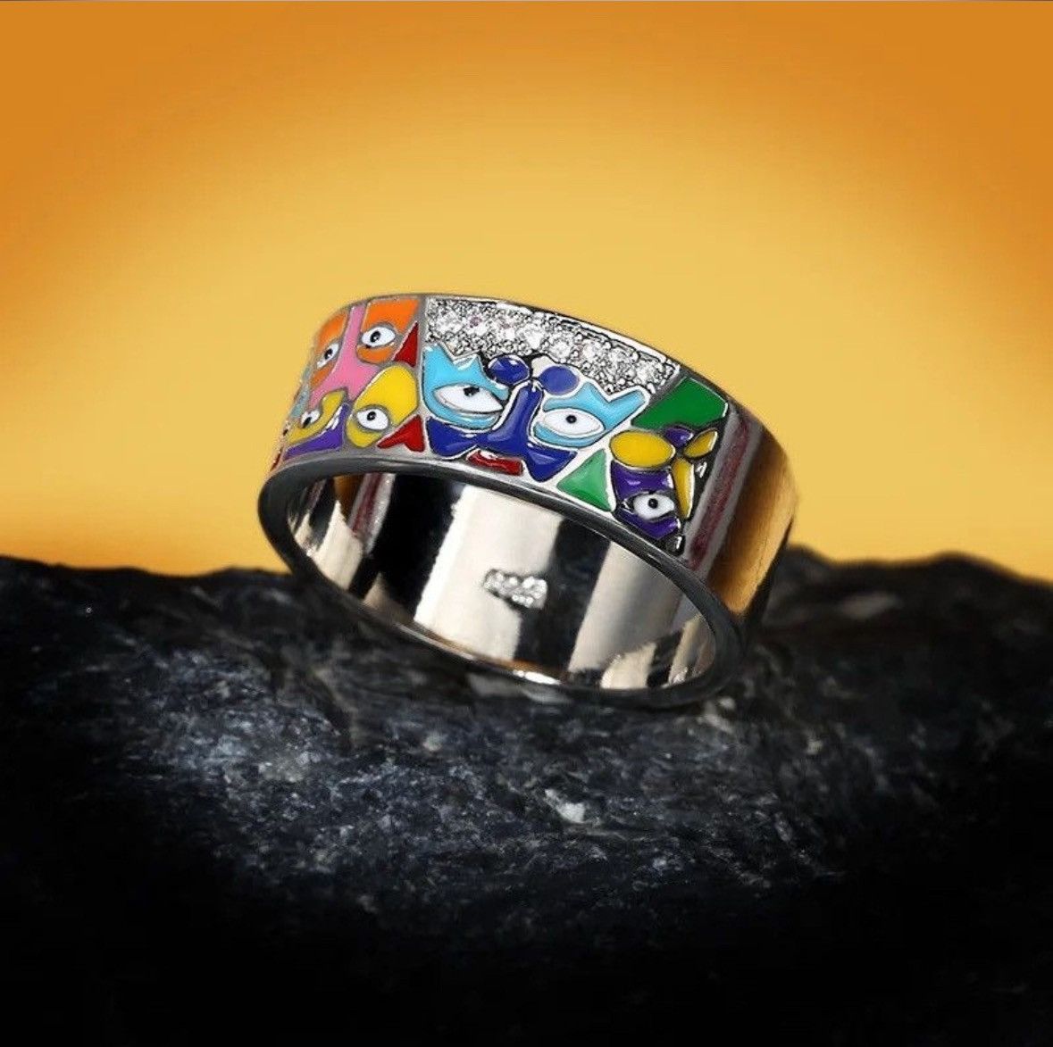 Jewelry Creative Handmade Enamel Craft Ring ( size 5 to 11) Size ONE SIZE - 3 Thumbnail