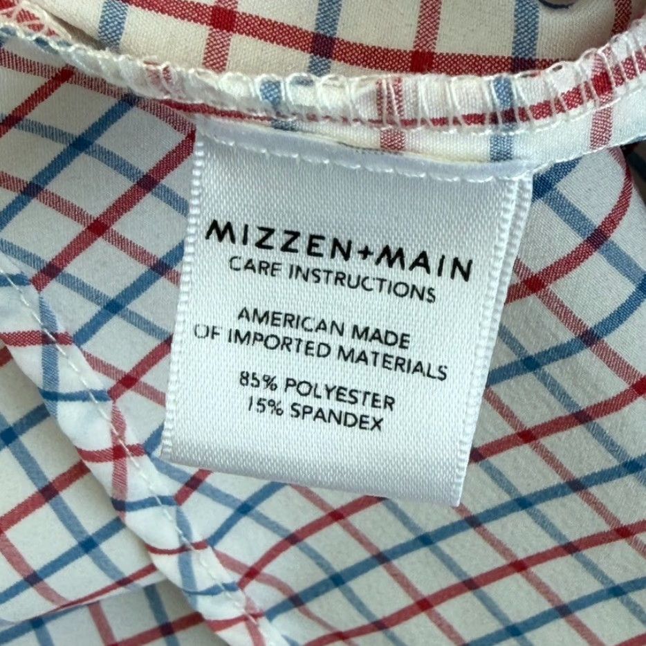 Mizzen+Main Mizzen+Main Leeward Performance Trim Fit Shirt Red White Blue Plaid Men M Size US M / EU 48-50 / 2 - 6 Thumbnail