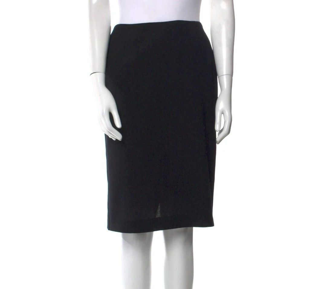 Escada Escada Black Wool Skirt – Zip & Button Closure, Size S, Mad Size 26" / US 2 / IT 38 - 1 Thumbnail