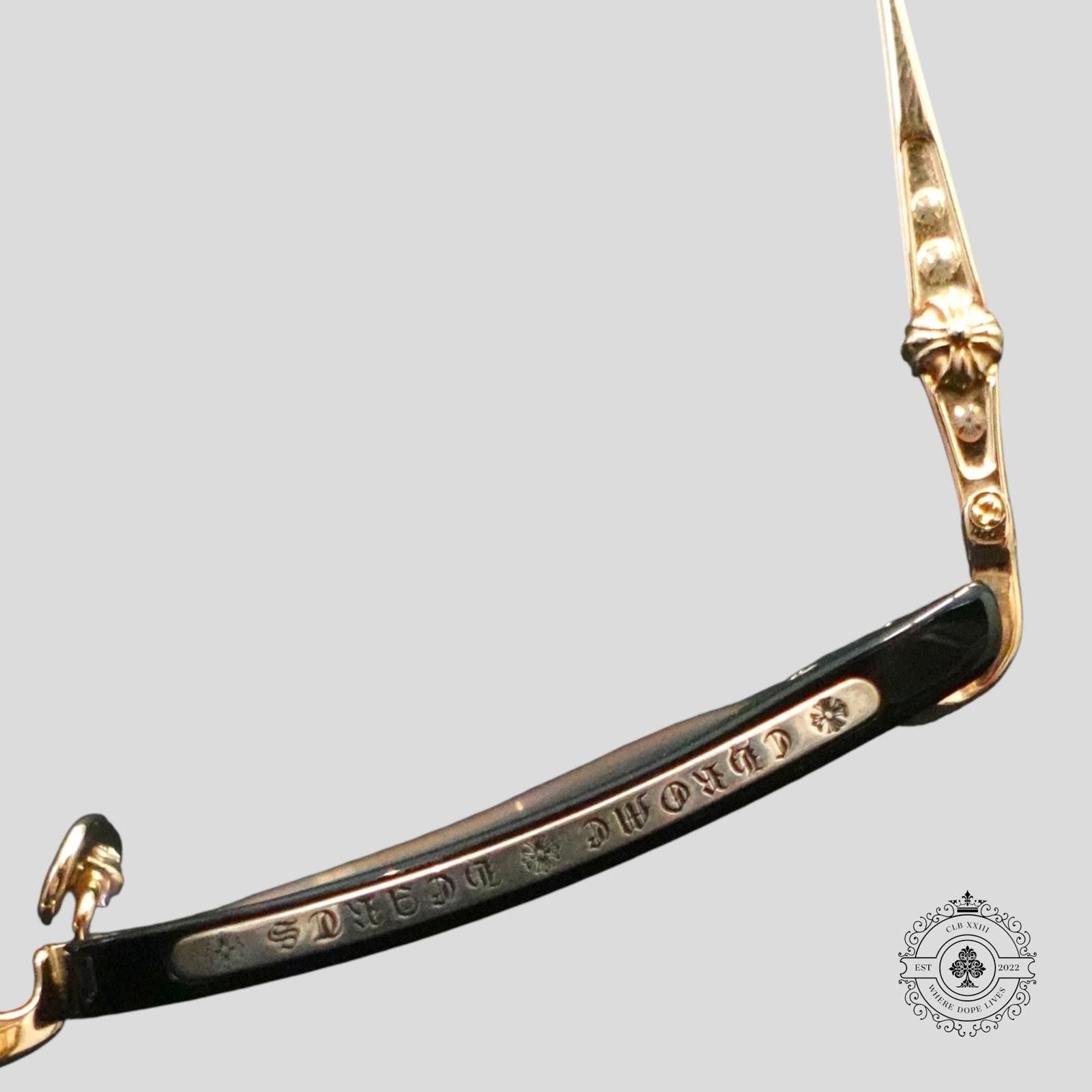 Chrome Hearts Chrome Hearts Sluntradiction Glasses in Black/Gold Size ONE SIZE - 3 Thumbnail