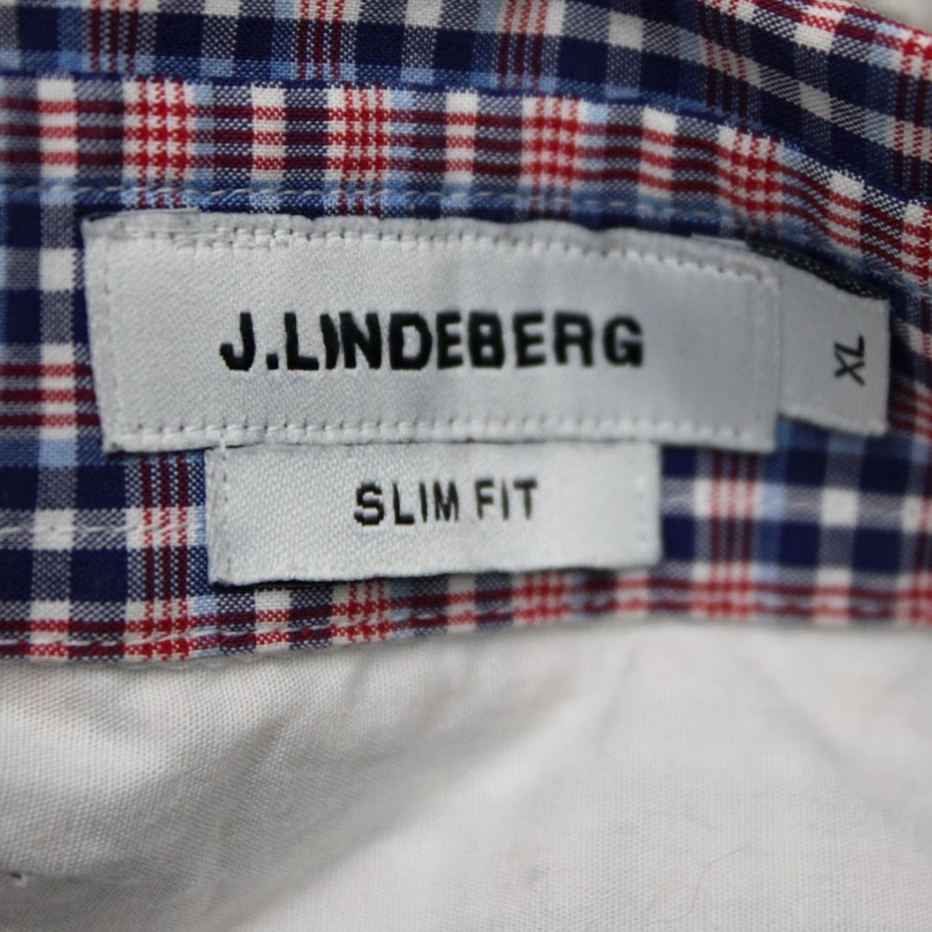 J.Lindeberg J.Lindeberg Shirt Men XL Blue/Red Slim Fit 100% Cotton Short Sleeve Button-Up Shirt Size US XL / EU 56 / 4 - 6 Thumbnail