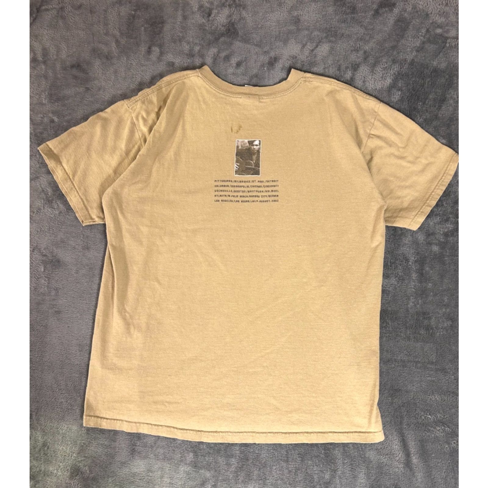Anvil John Mellencamp 2002 Summer Tour T-Shirt Large Tan Anvil Vintage Rock Concert T Size US L / EU 52-54 / 3 - 2 Thumbnail