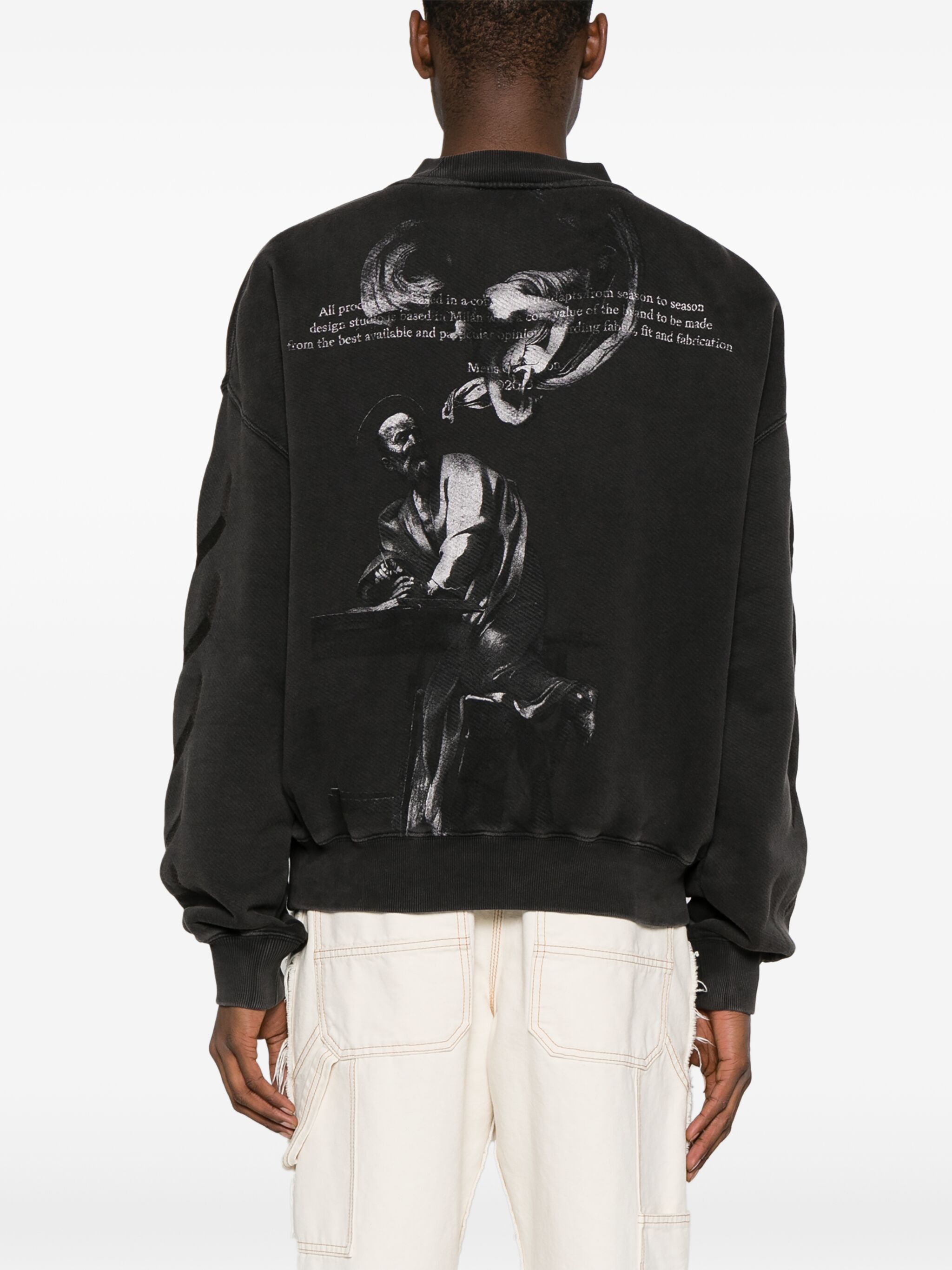 Off-White o1s22i1n1124 Crewneck Sweatshirt in Black Grey Size US S / EU 44-46 / 1 - 4 Thumbnail