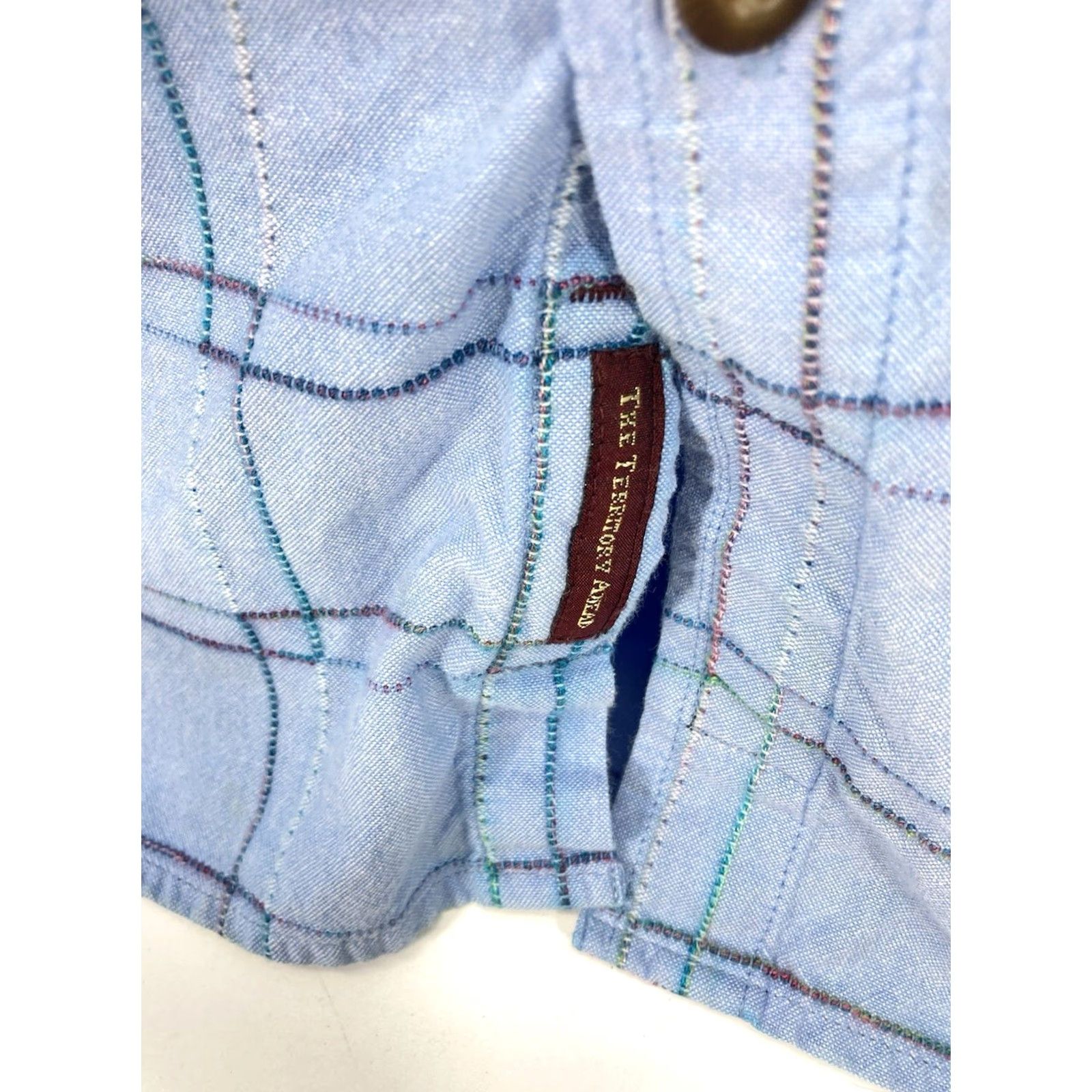 The Territory Ahead VINTAGE Territory Ahead Shirt Men XL Blue Stripe Button Long Sleeve Brushed Cotton Size US XL / EU 56 / 4 - 6 Thumbnail