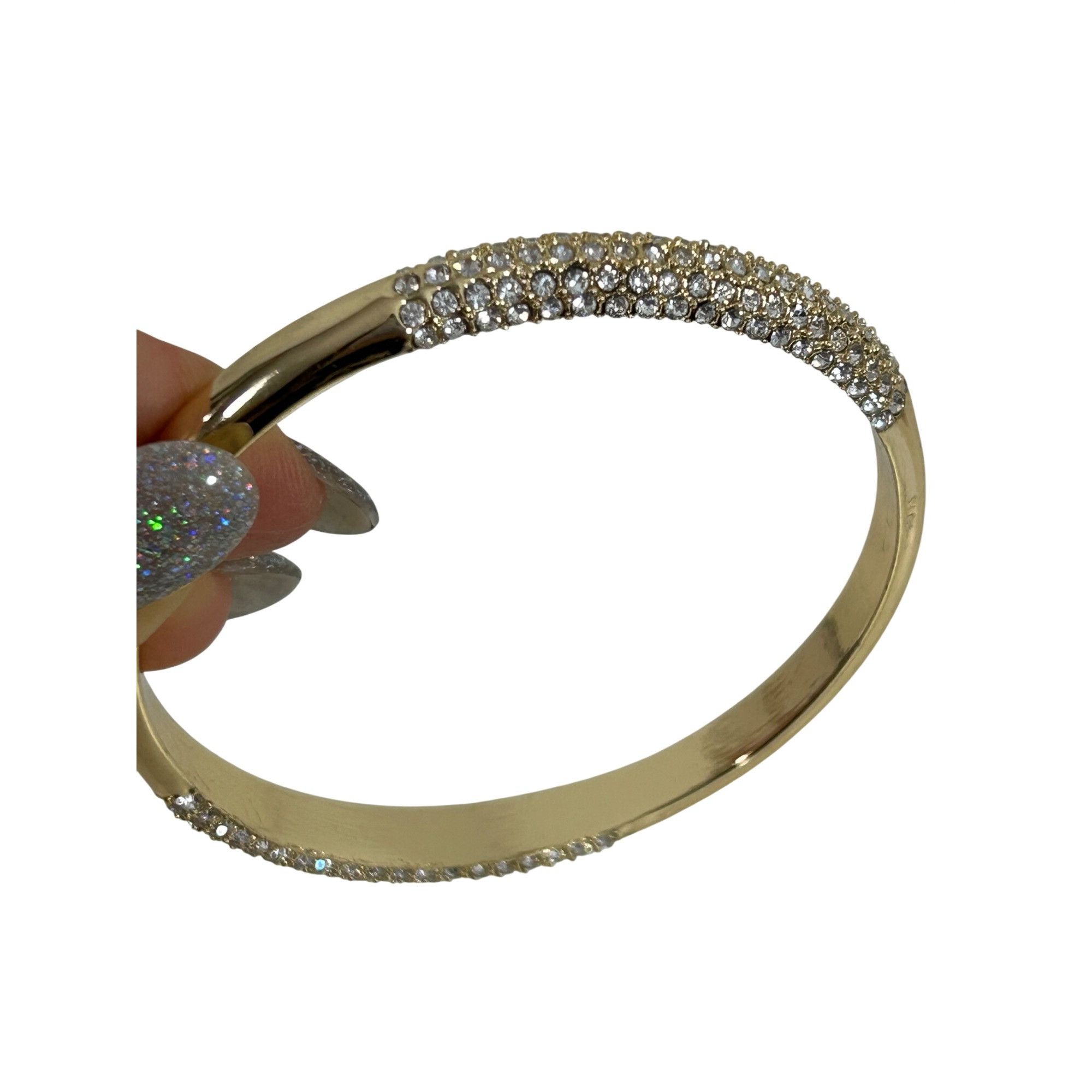 Other Women’s Fashion Bracelet Shiny Yellow Gold Tone Pave Faux Di Size ONE SIZE - 15 Thumbnail