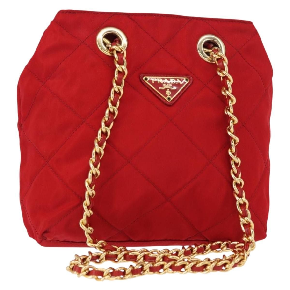 Prada Prada Chain Shoulder Bag Quilted Tessuto Size ONE SIZE - 1 Thumbnail