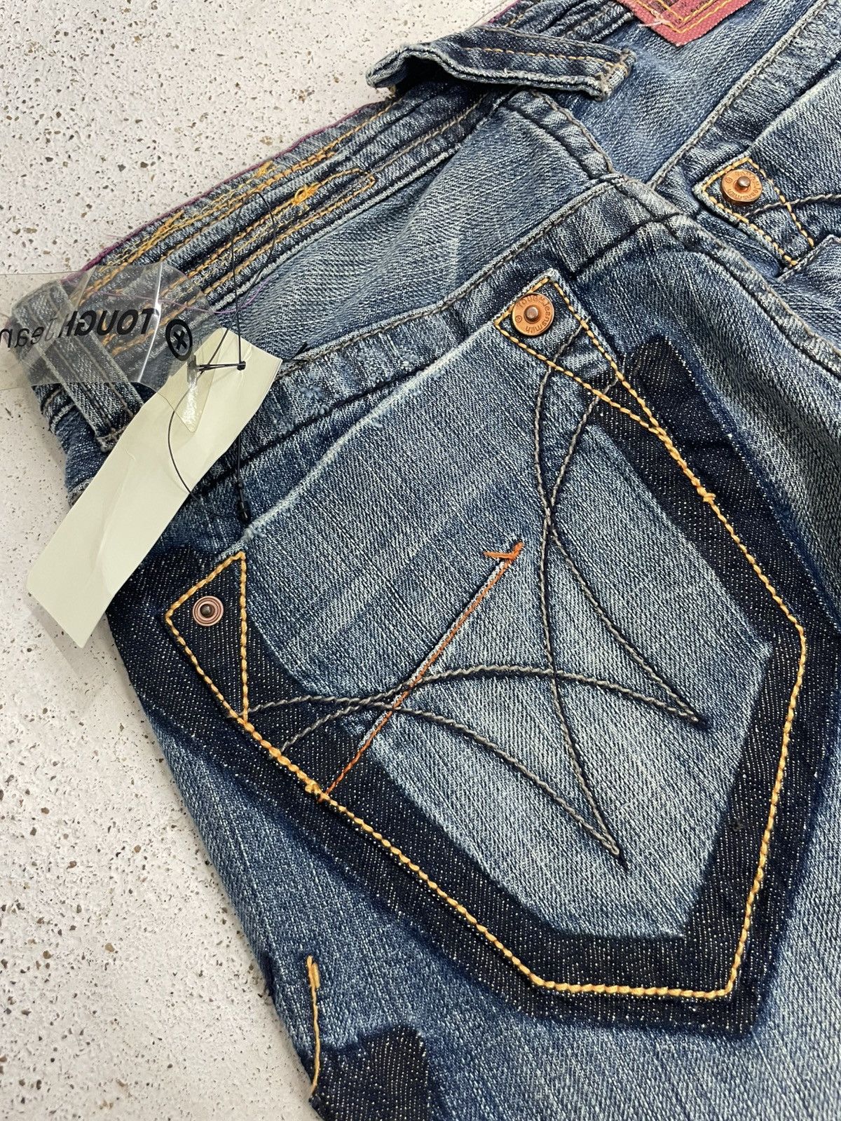 PPFM + Tough Jeansmith Light Mud Heavy Stiching Rare Design Size US 26 / EU 42 - 17 Thumbnail