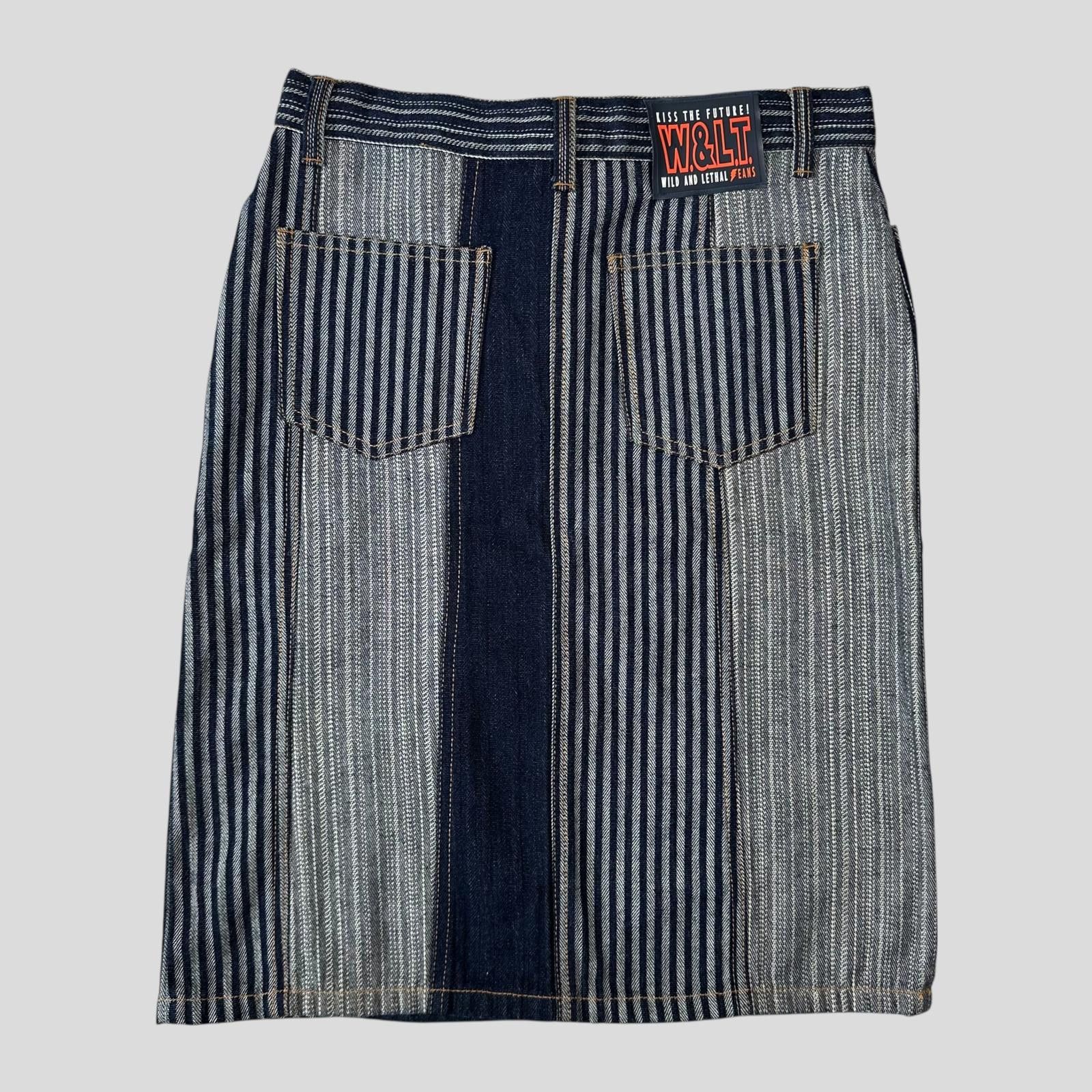W&LT W+LT 00’s Denim Patchwork Skirt - S/M Size 27" / US 4 / IT 40 - 2 Thumbnail