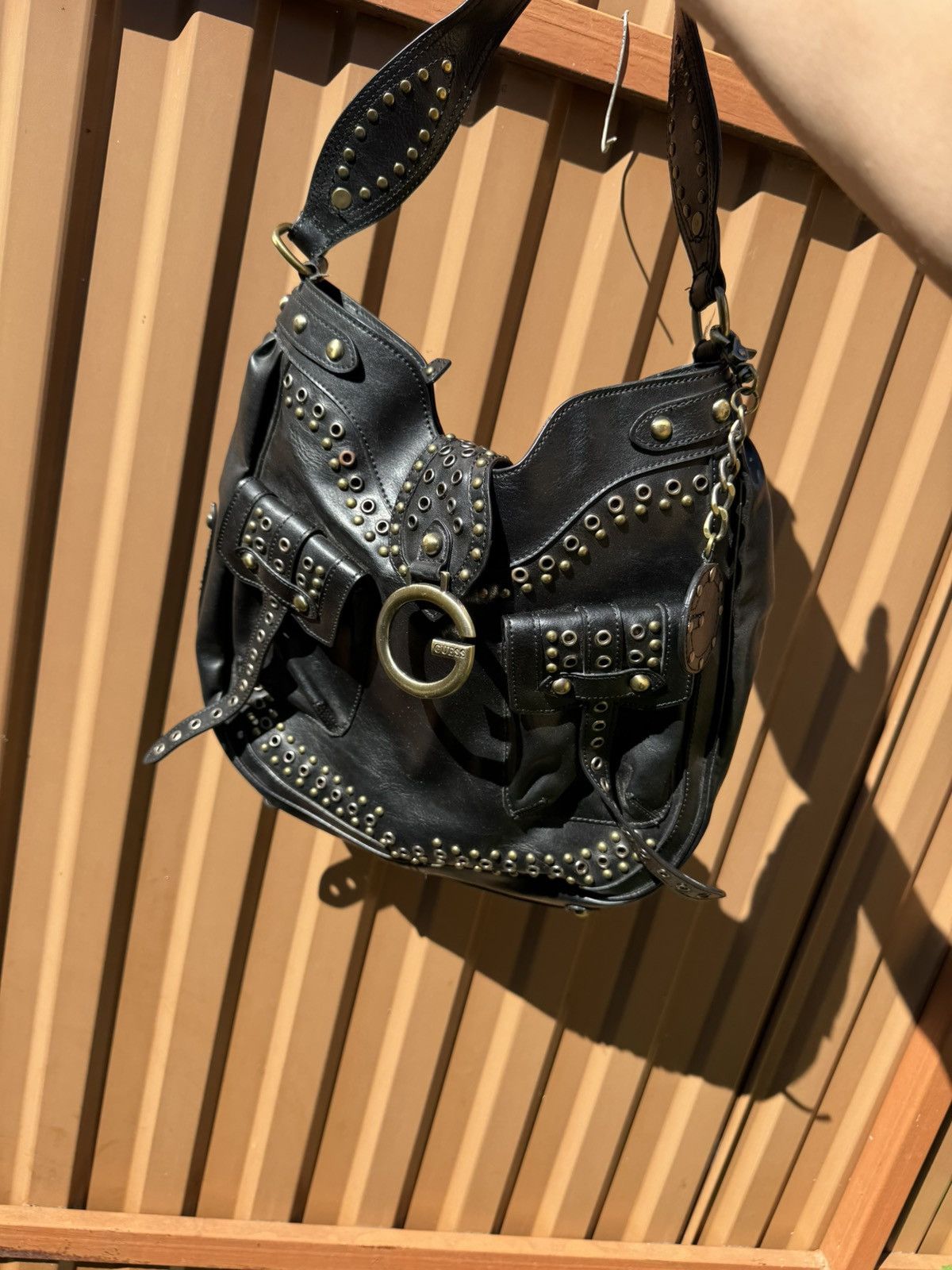 Guess Rare Guess Leather Studded Y2k Shoulder Bag Size ONE SIZE - 8 Thumbnail