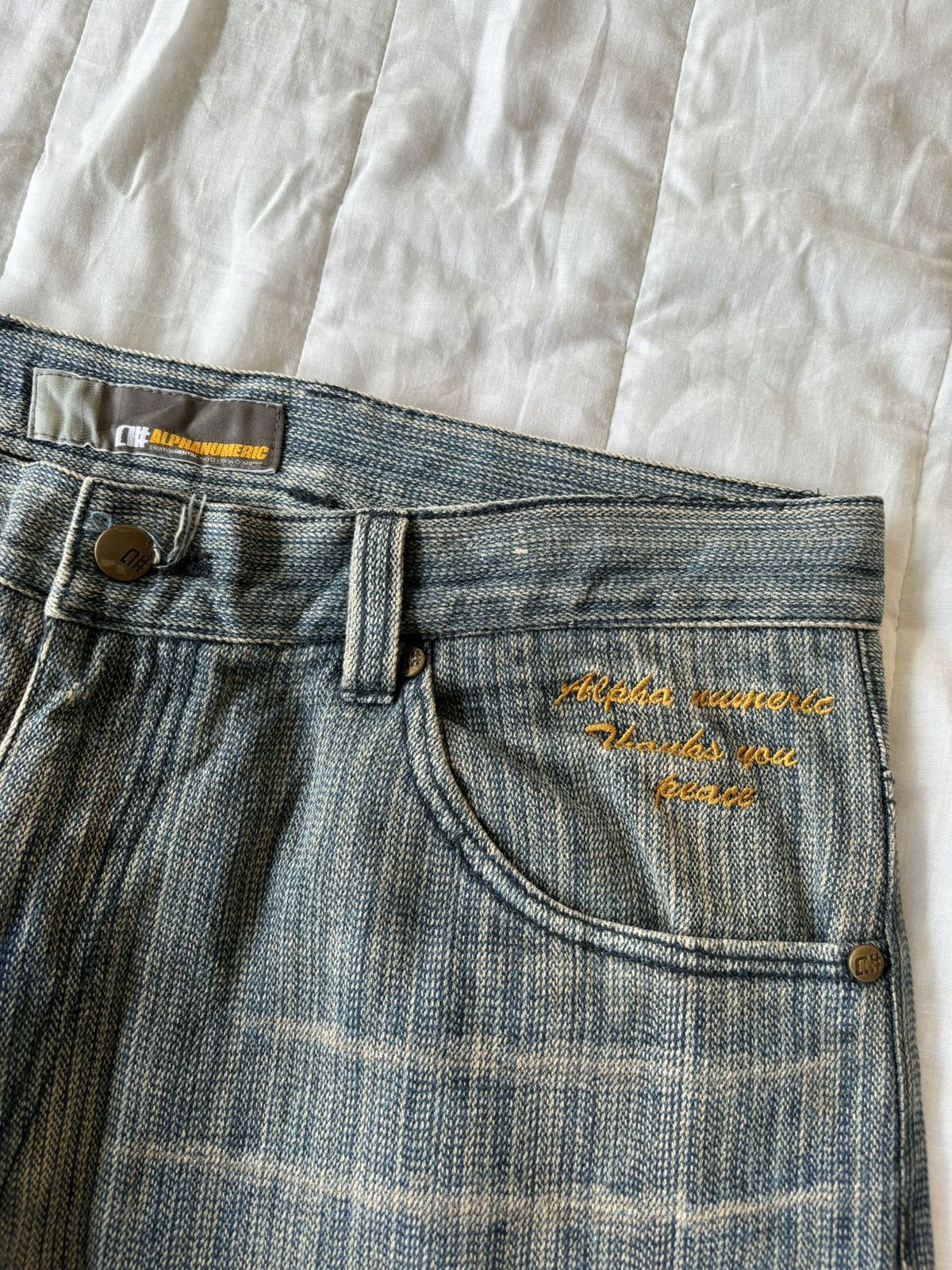 Alphanumeric Alphanumeric Pinstriped Wide Baggy Jeans Size US 34 / EU 50 - 8 Thumbnail