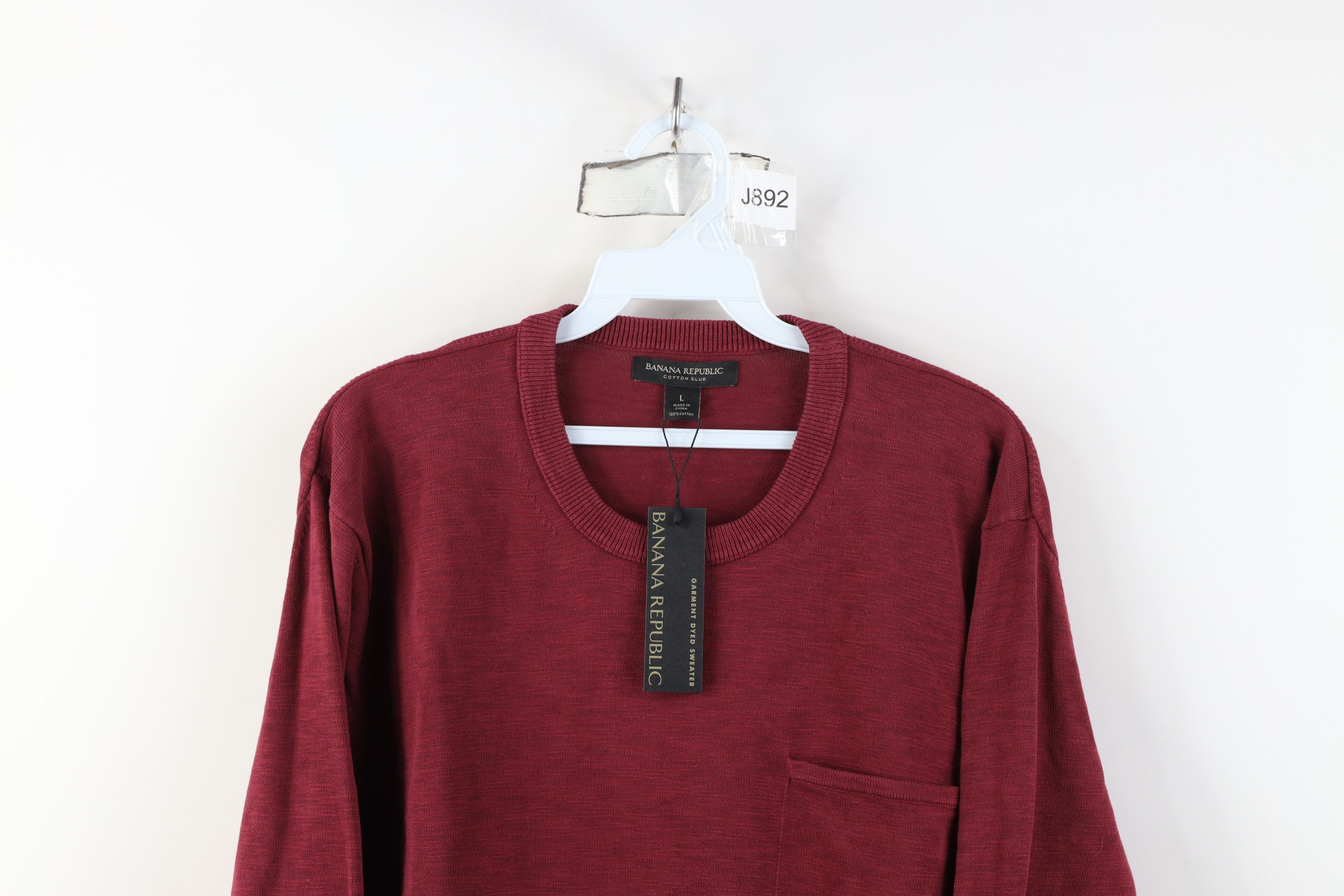 Banana Republic New Banana Republic Cotton Slub Knit Pocket Sweater Red Size US L / EU 52-54 / 3 - 2 Thumbnail