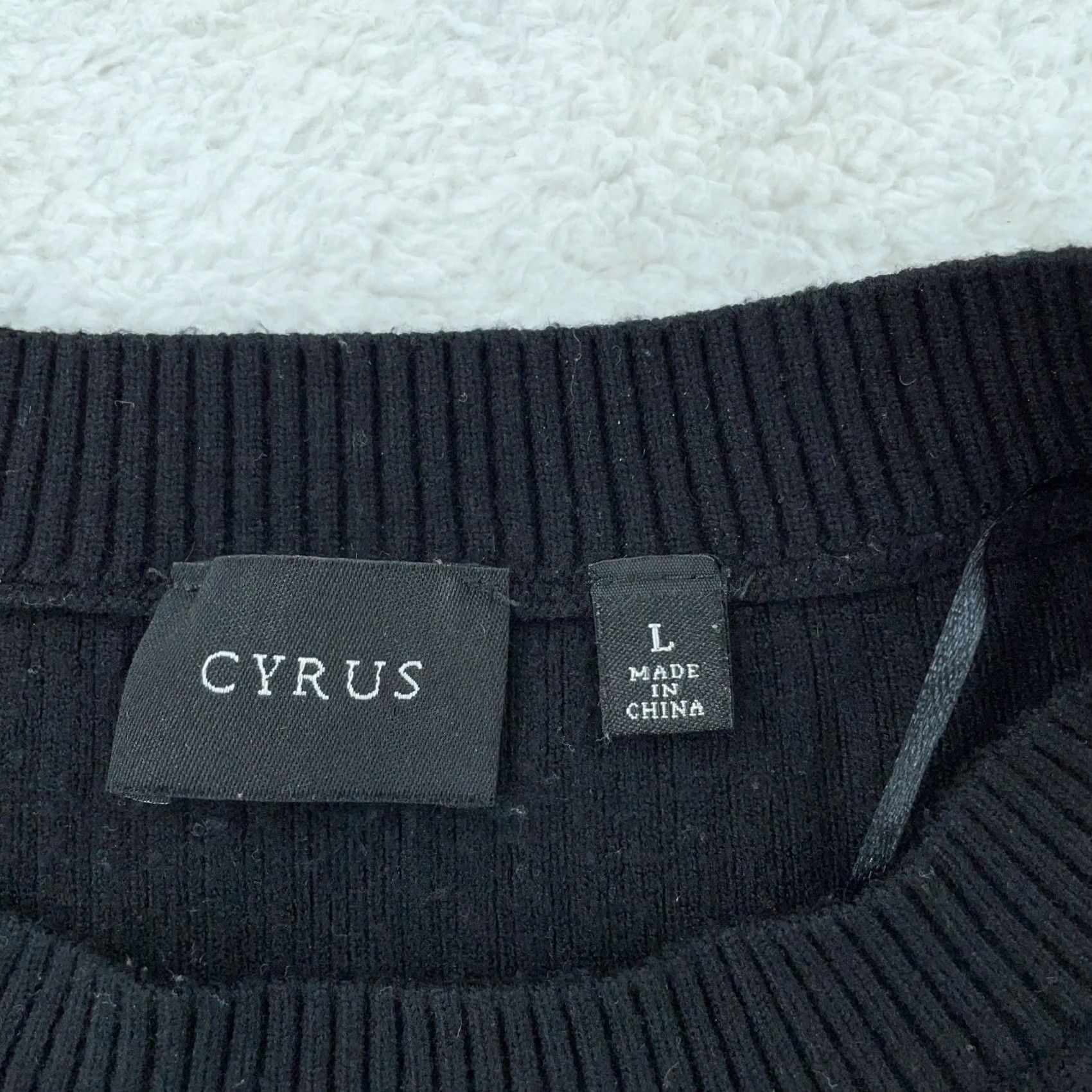 Vintage Cyrus Sweater Mens Large Black Ribbed Knitted Slim Fit Long Sleeve High Low Slit Size US L / EU 52-54 / 3 - 3 Thumbnail