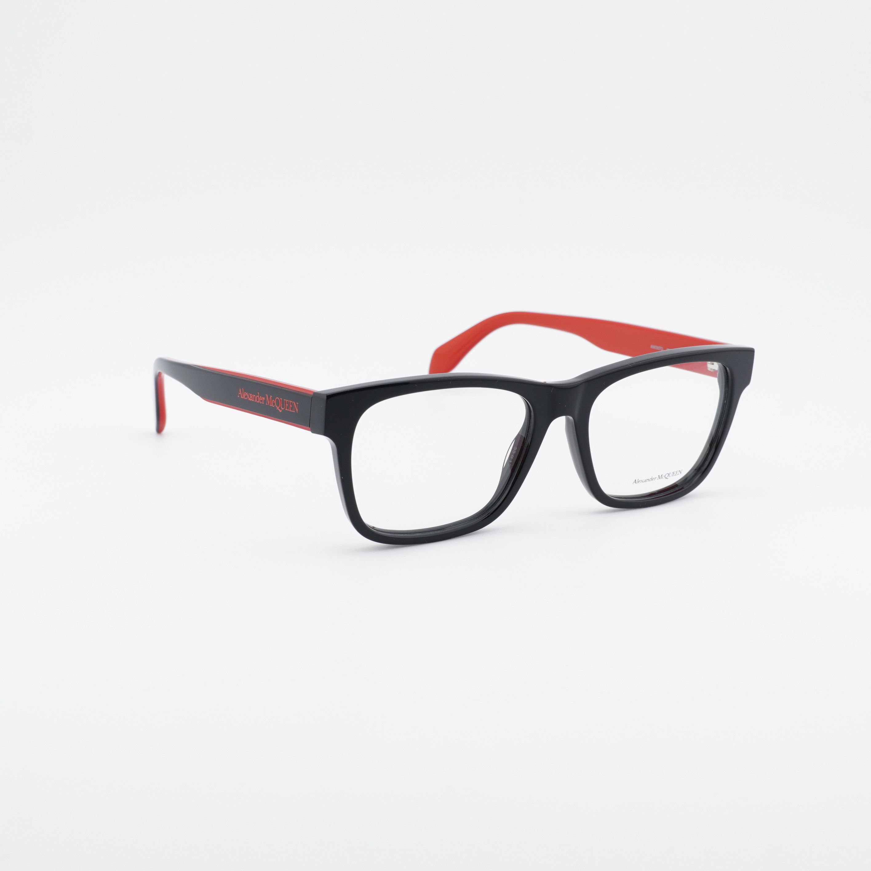 Alexander McQueen Alexander McQueen AM0307O 006 Eyeglasses Black/Red 55mm Size ONE SIZE - 1 Thumbnail