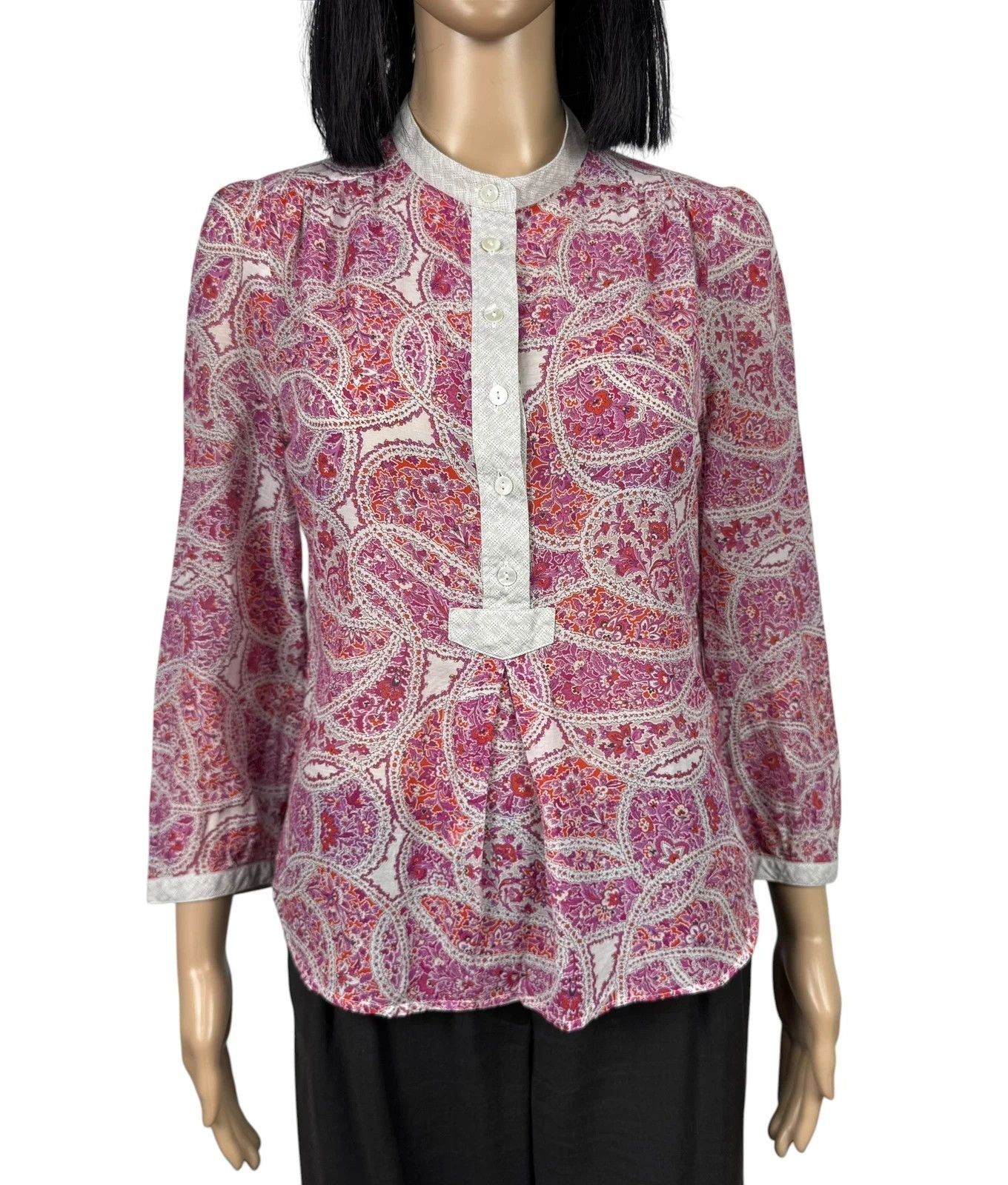 Other Brora Printed Blouse Cotton Silk size 10 Size M / US 6-8 / IT 42-44 - 2 Thumbnail