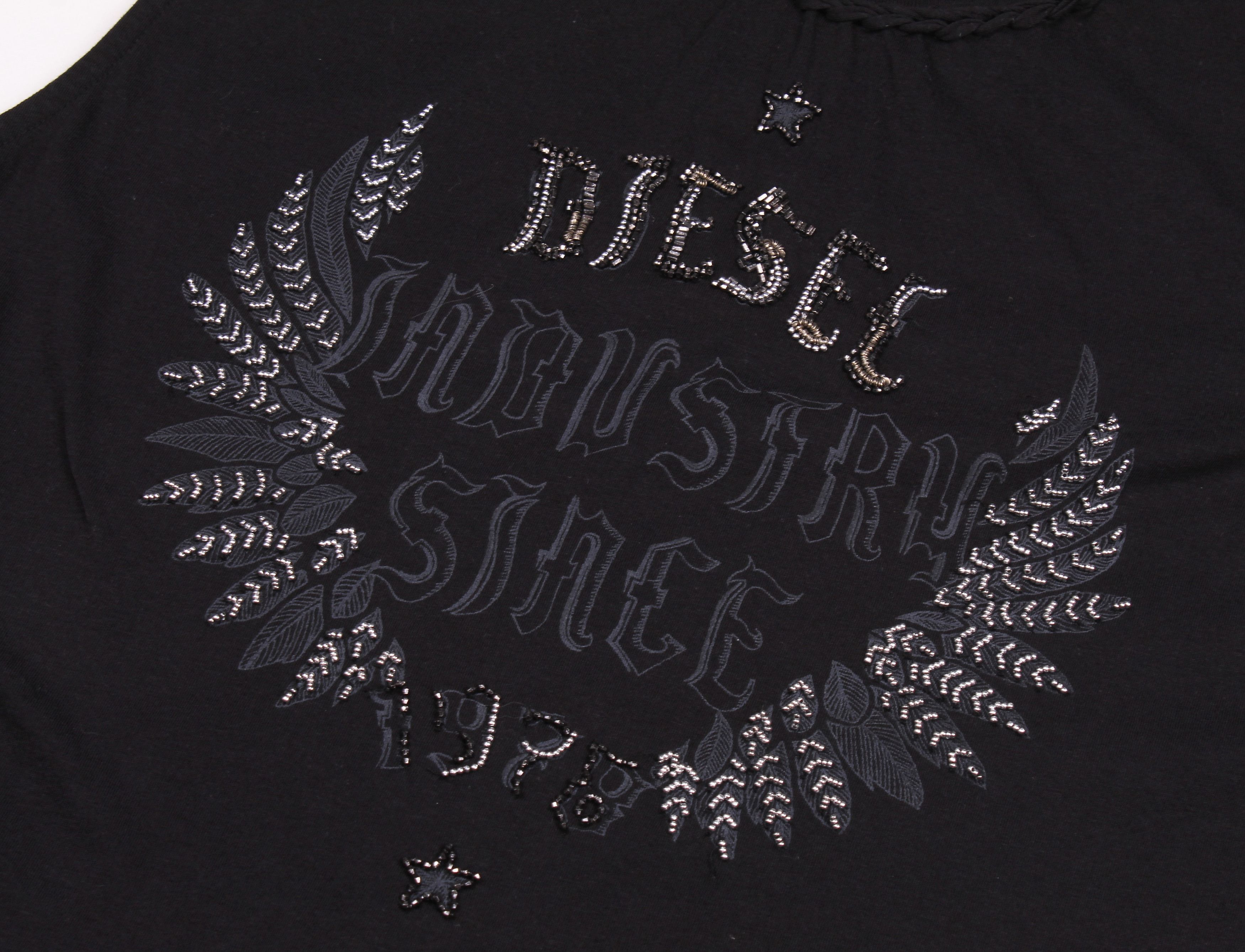 Diesel × Vintage Diesel Y2K Grunge Beaded Open Back Oversized Top Size XS / US 0-2 / IT 36-38 - 5 Thumbnail