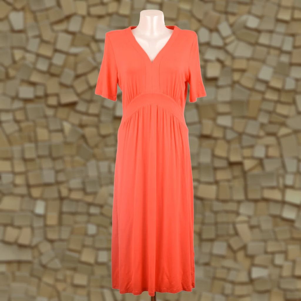 Vintage Thom by Thomas Rath Short Sleeve Peach Viscose Blend Dress 453350 Size D 36 Women's Midi A-Line Peach Vintage? Size 25" / US 0 / IT 36 - 1 Thumbnail