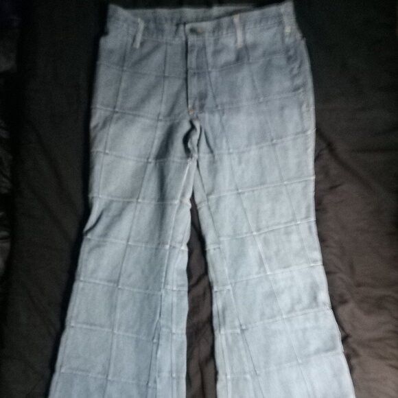 Other Vintage Brittania Patchwork Window Pane Flare Bell Jeans Size US 34 / EU 50 - 2 Thumbnail