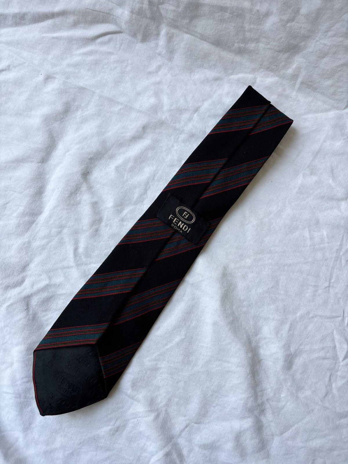 Fendi Vintage Fendi Roma Silk Stripe Tie - Italian Necktie Size ONE SIZE - 1 Thumbnail