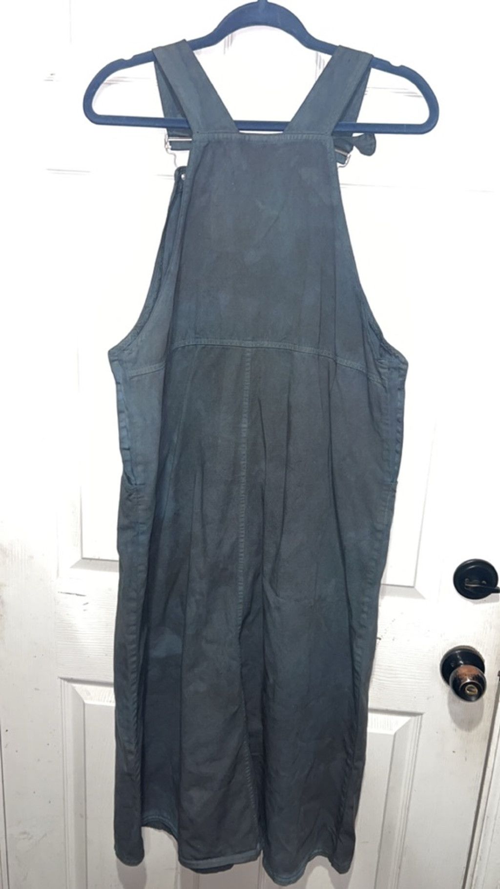 Other Women's Studio Ease Gray dress Overalls with Red Floral Appl Size 33" - 3 Thumbnail