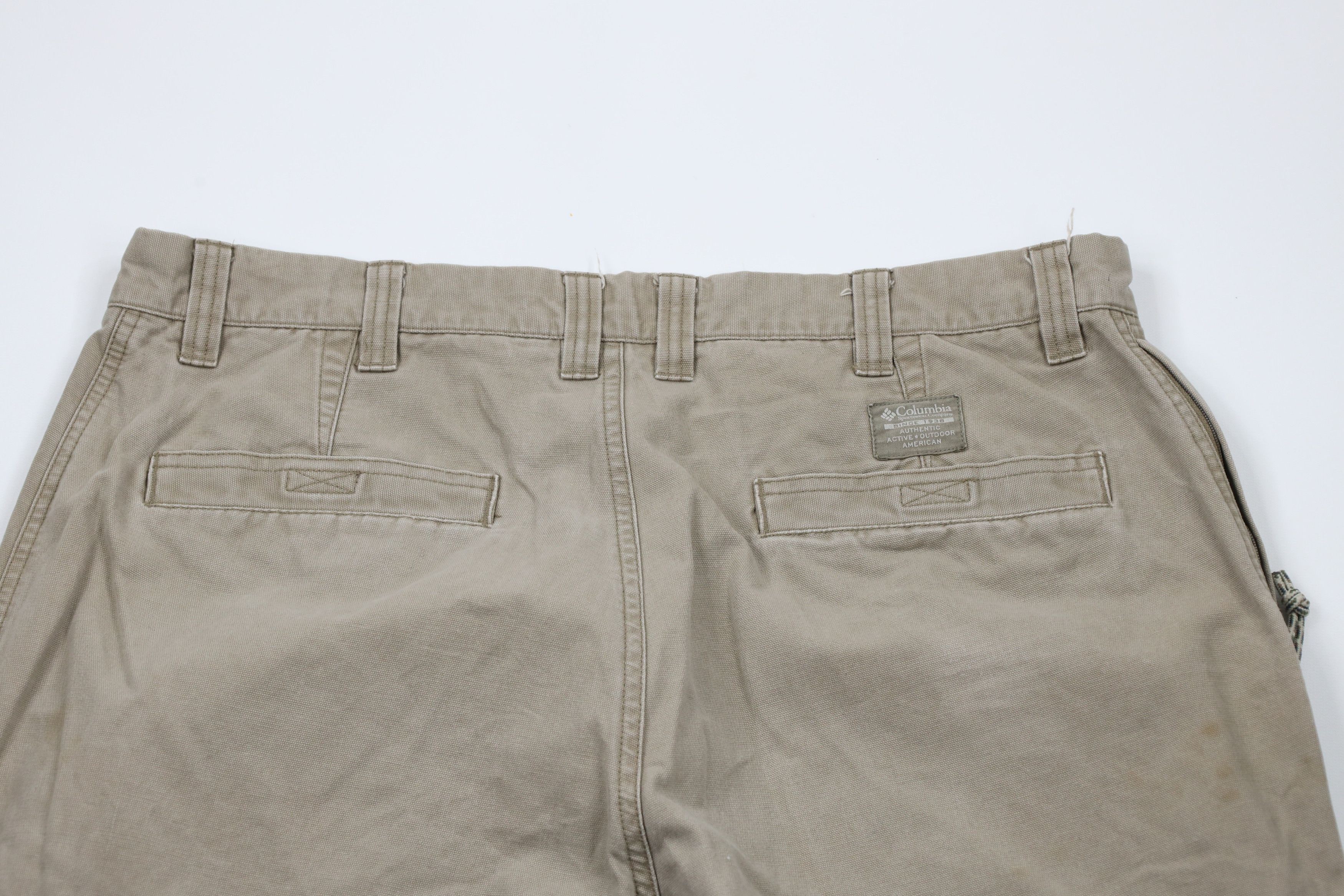 Columbia × Vintage Vintage 90s Columbia Spell Out Wide Leg Canvas Pants Beige Size US 36 / EU 52 - 11 Thumbnail