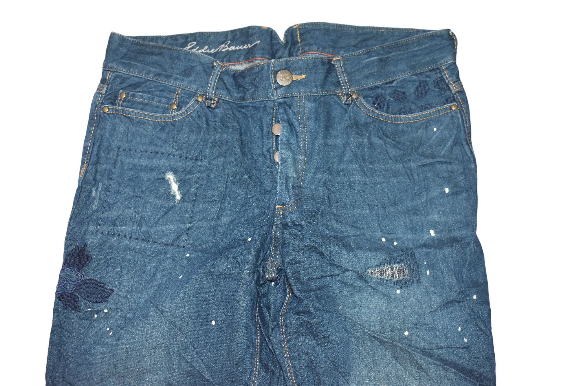 If Six Was Nine × Japanese Brand Vintage Eddie Bauer Patchwork Jeans Like Kapital Size US 34 / EU 50 - 2 Thumbnail