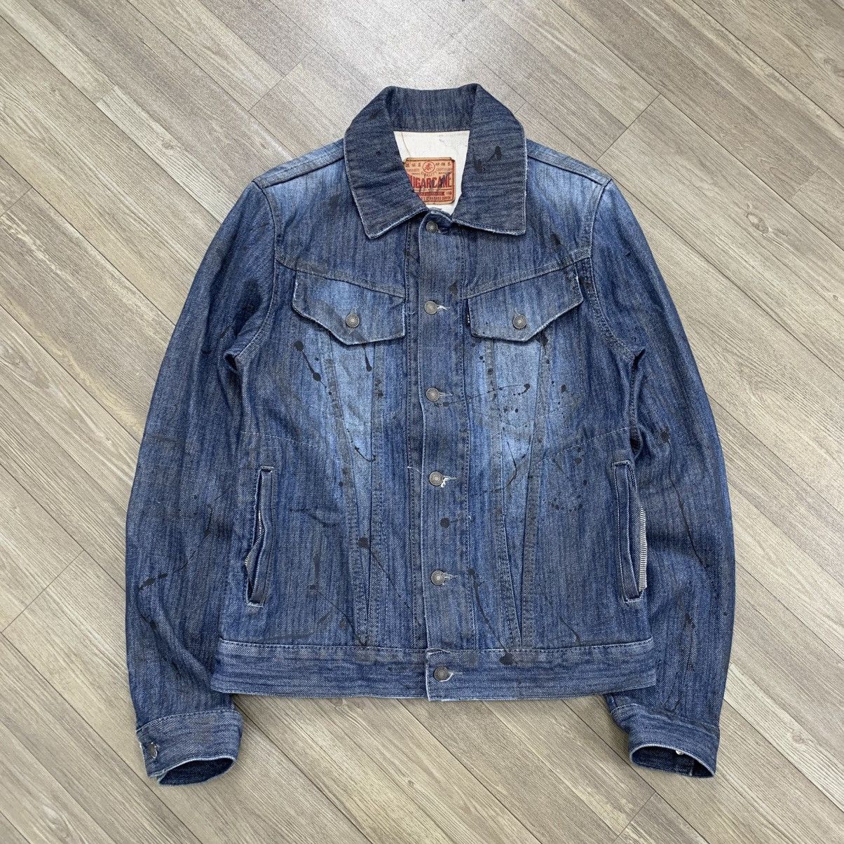 Vintage Sugar Cane Type 3 Painted Bikers Denim Jacket