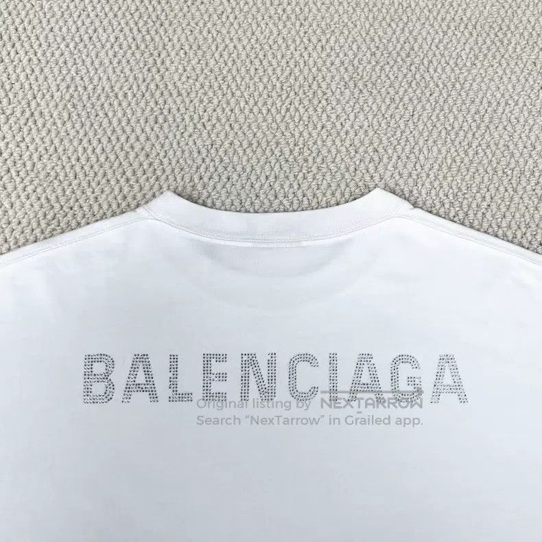 Balenciaga Balenciaga White Back Diamond Letter Logo Short Sleeve Size US XS / EU 42 / 0 - 4 Thumbnail