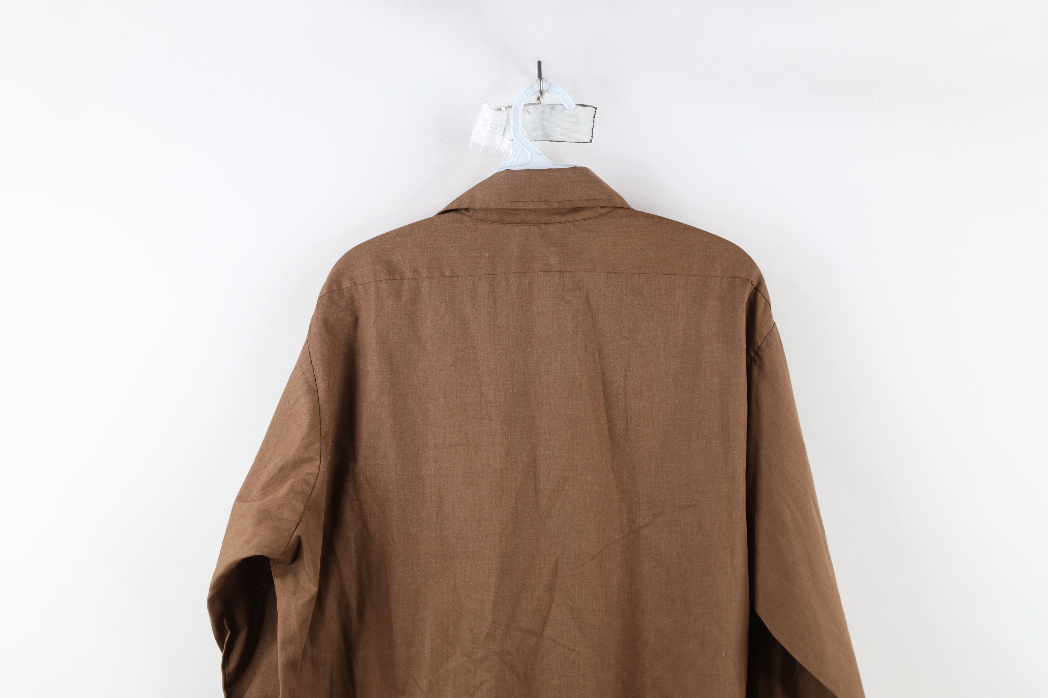 Vintage Vintage 70s Streetwear Faded Collared Button Shirt Brown USA Size US M / EU 48-50 / 2 - 13 Thumbnail