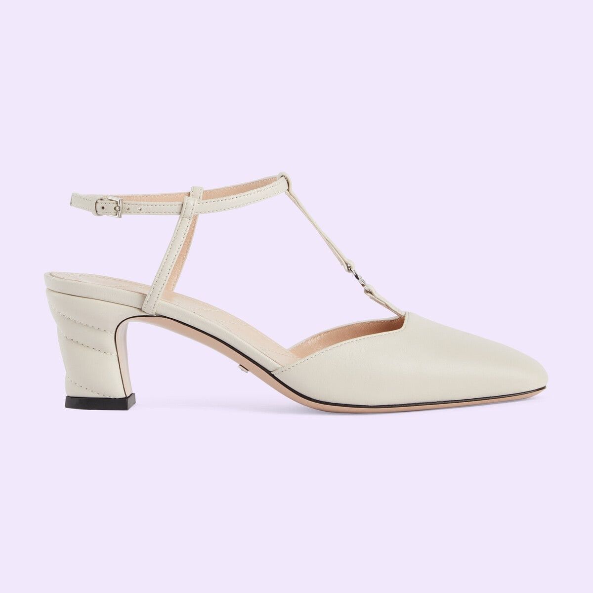 o1s1wg110125 Double G Slingback Pumps in White