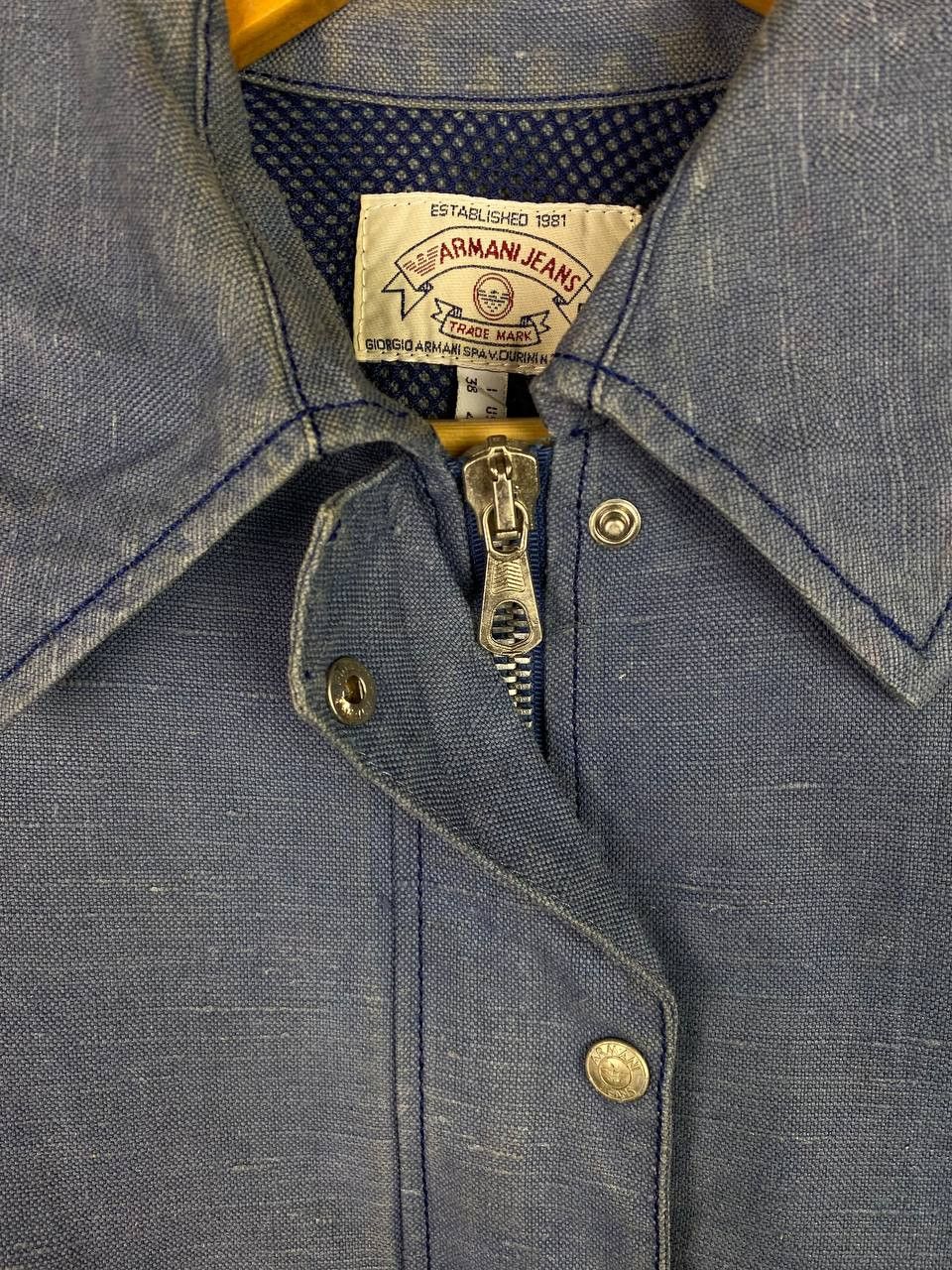 Armani vintage armani jeans denim jacket made in italy Size US L / EU 52-54 / 3 - 4 Thumbnail