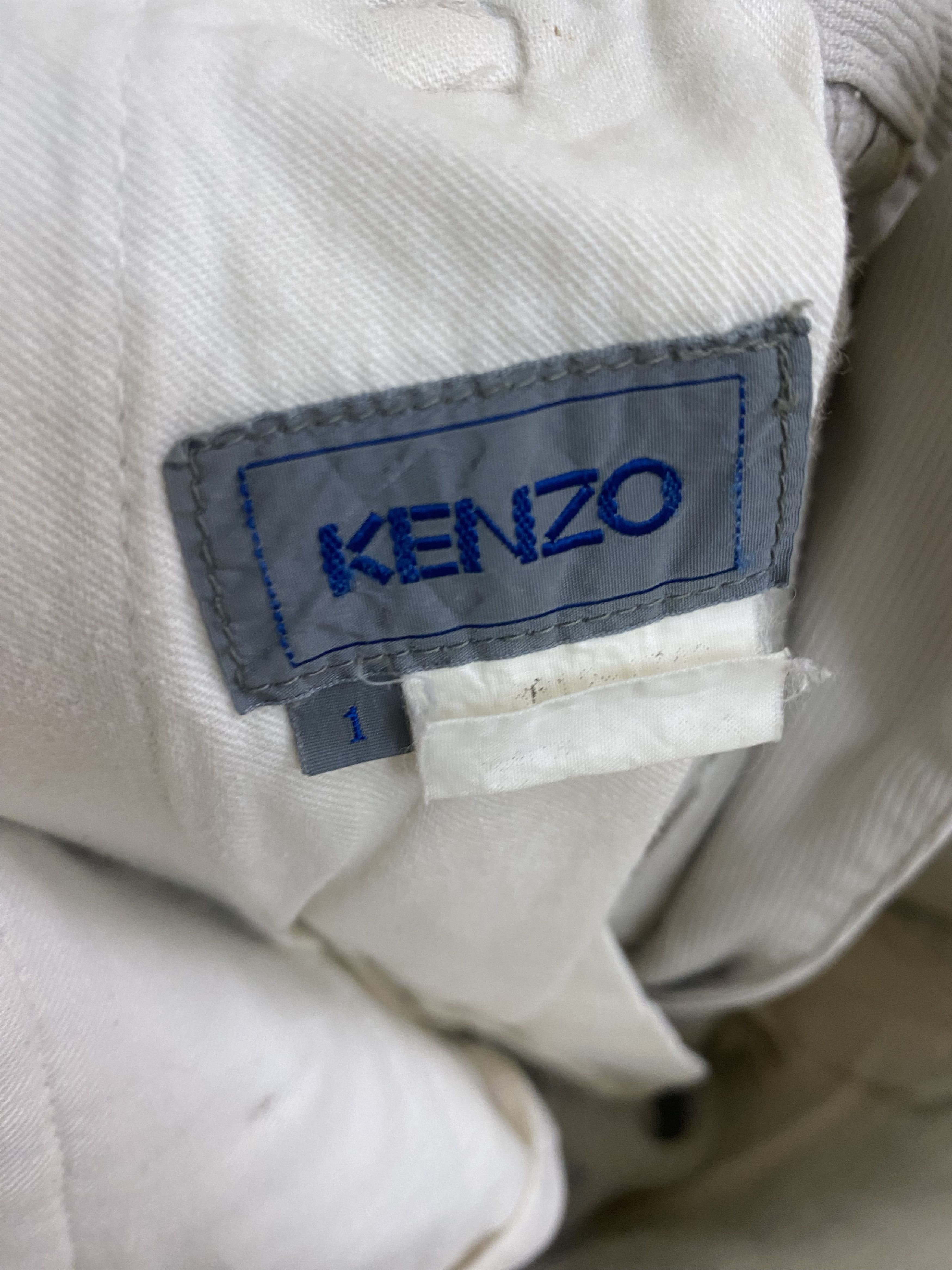 Kenzo Kenzo Paris Wide Leg White Jeans Size US 29 - 4 Thumbnail