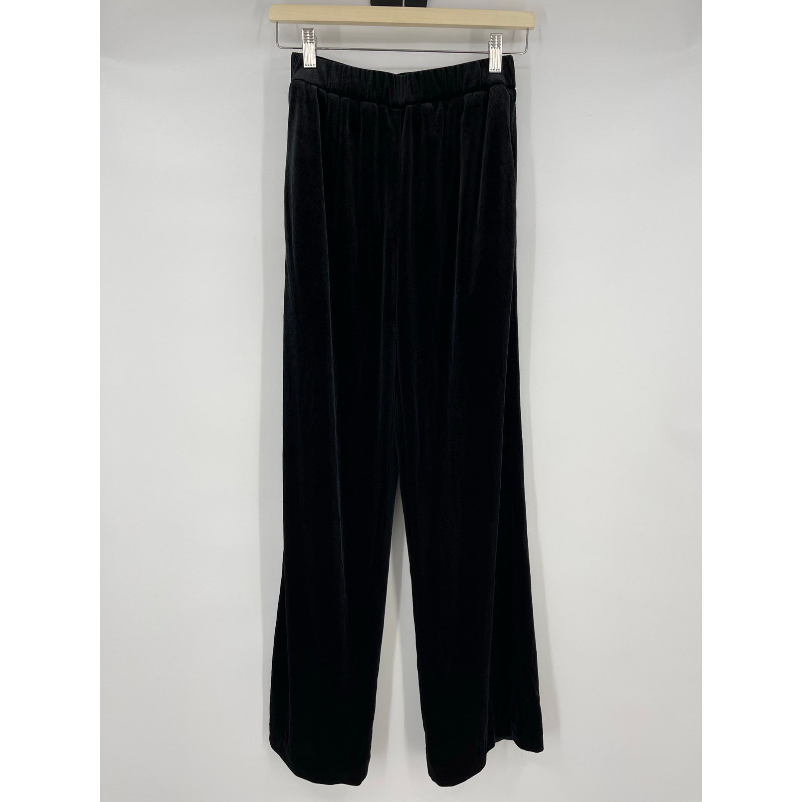 Ciao Lucia Ciao Lucia | Barca Pant Black Velvet Wide Leg Trousers XXS Size 24" / US 00 / IT 34 - 3 Thumbnail