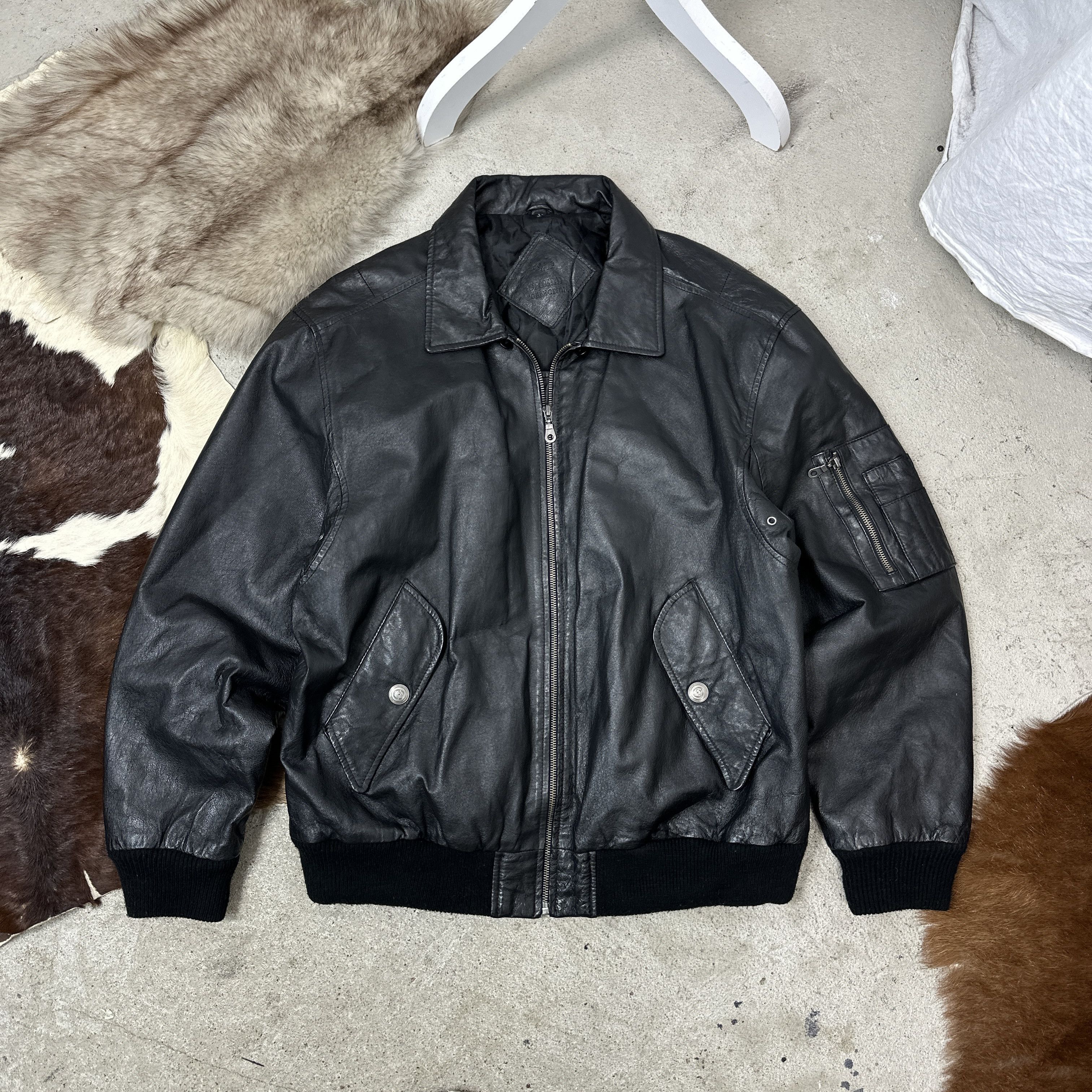 Vintage Vintage Grunge Leather Biker Moto Oversize Jacket 90s Size US XL / EU 56 / 4 - 2 Thumbnail