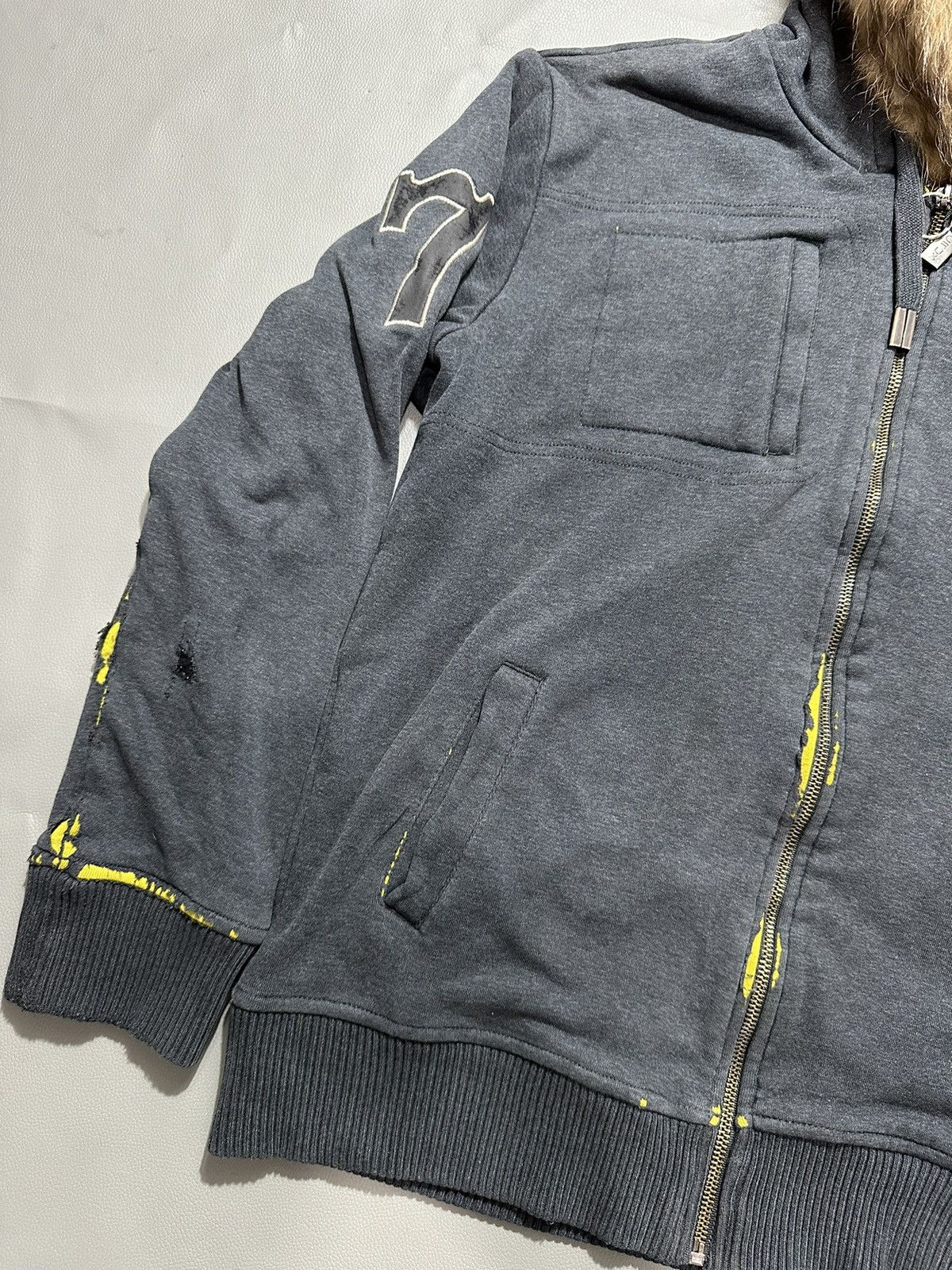 Hysteric Glamour DISTRESSED CRUX NUMBER 7 Zip Fur Hoodie PUNK LGB style Size US L / EU 52-54 / 3 - 3 Thumbnail