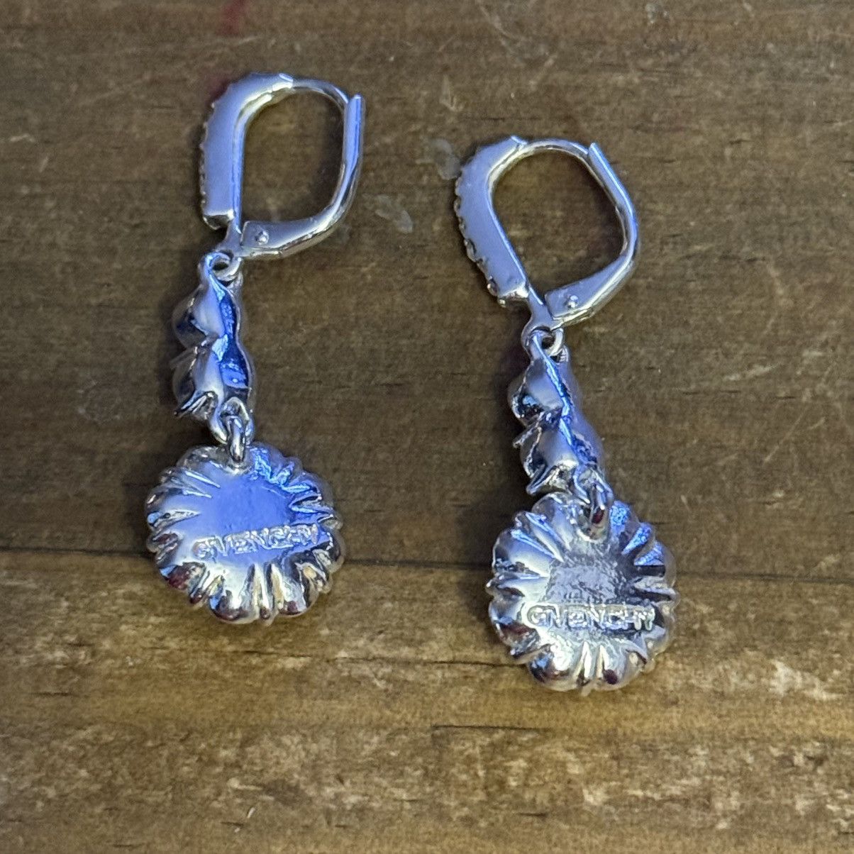Givenchy Givenchy silver tone AB crystal flower drop earrings Size ONE SIZE - 5 Thumbnail