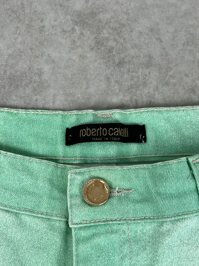 Roberto Cavalli 2000s Roberto Cavalli Mint Green Faded Jeans Size 25" / US 0 / IT 36 - 10 Thumbnail