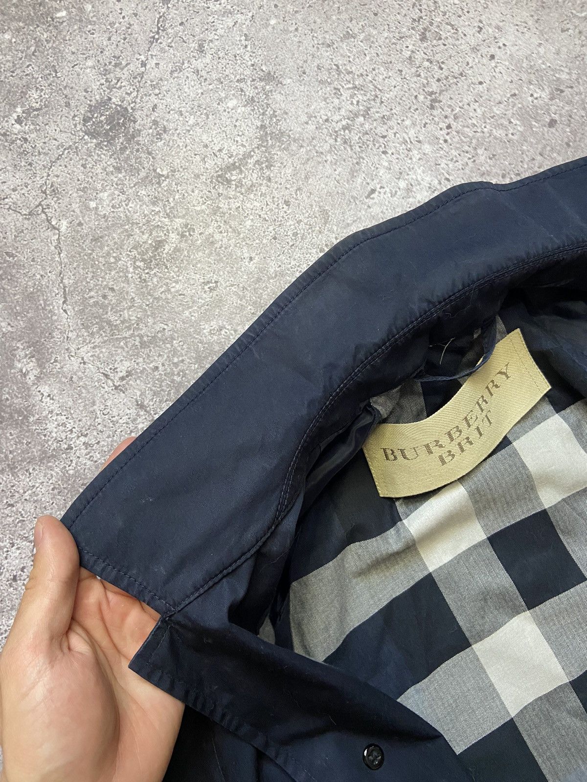 Burberry Burberry Brit Nova Check Inside Trench Coat In Navy Size US M / EU 48-50 / 2 - 8 Thumbnail