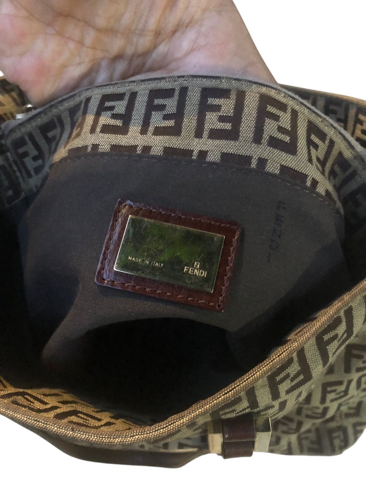 Fendi 🔥Vintage FENDI ROMA 2000-2010 Small Zucchino Canvas Tote Bag Size ONE SIZE - 9 Thumbnail