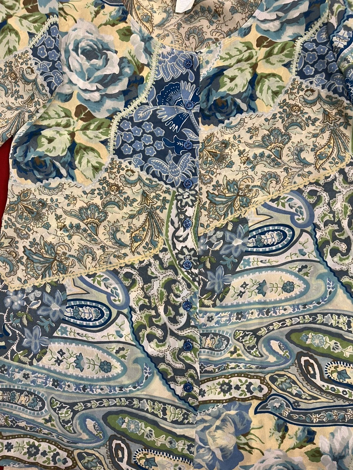 Kenzo Jungle Print Floral Boho Blouse Women's Size M / US 6-8 / IT 42-44 - 8 Thumbnail