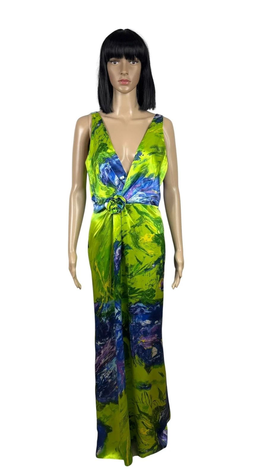 Other Renato Nucci Long Silk Dress Printed Draped size 42 Size L / US 10 / IT 46 - 1 Thumbnail