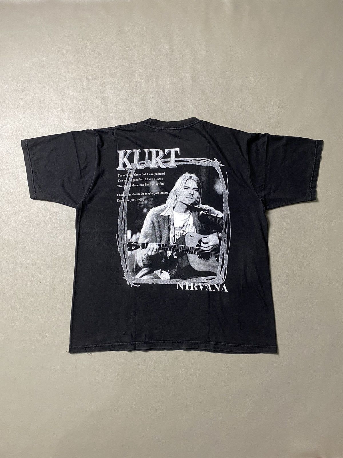Band Tees × Vintage RARE Kurt Cobain Nirvana Mtv Unplugged Tshirt Boot Size US XL / EU 56 / 4 - 2 Thumbnail