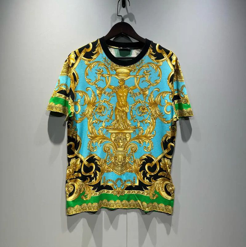 Versace Versace Green Short Sleeve Men's T-Shirt 0089 Size US M / EU 48-50 / 2 - 1 Thumbnail