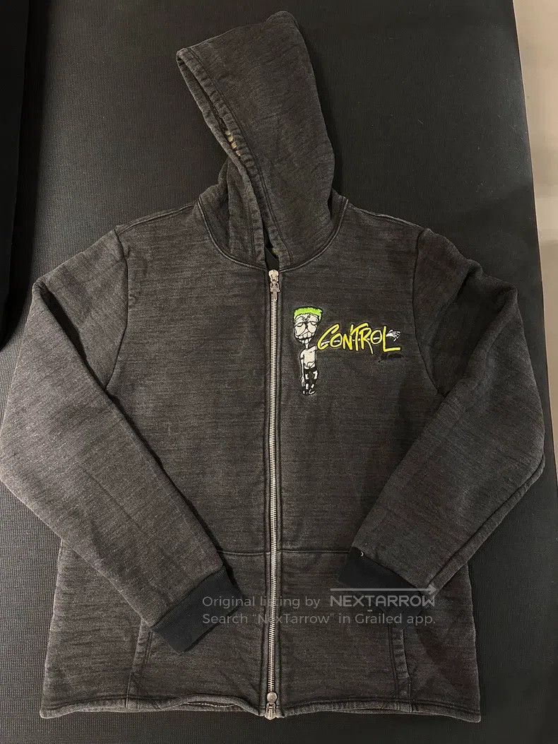CHROME HEARTS Size L Graffiti embroidery zipper hoodie