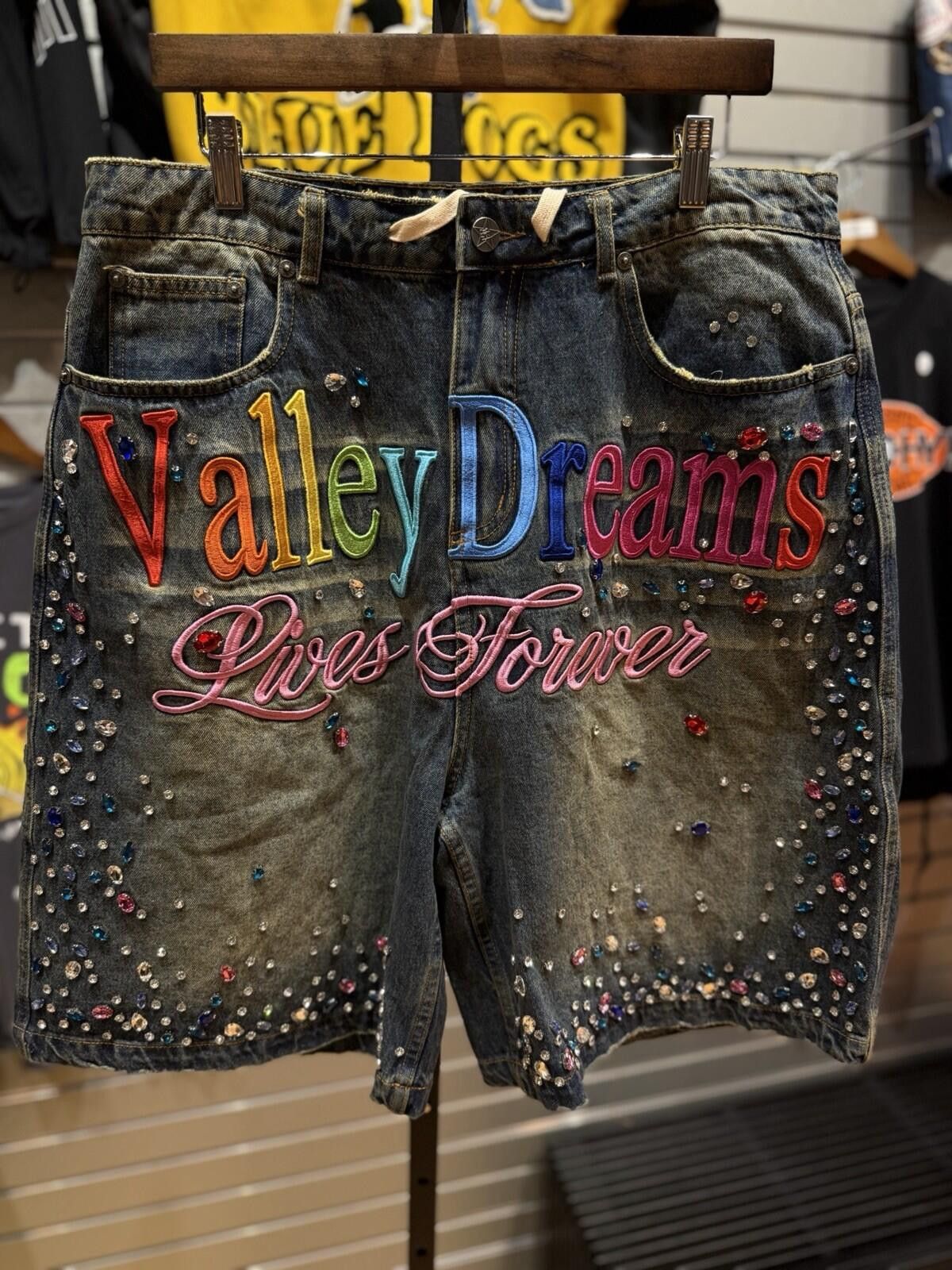 Vale Valley Blue Denim Stone Crystal Shorts Size 32 (Brand New) Size US 32 / EU 48 - 3 Thumbnail