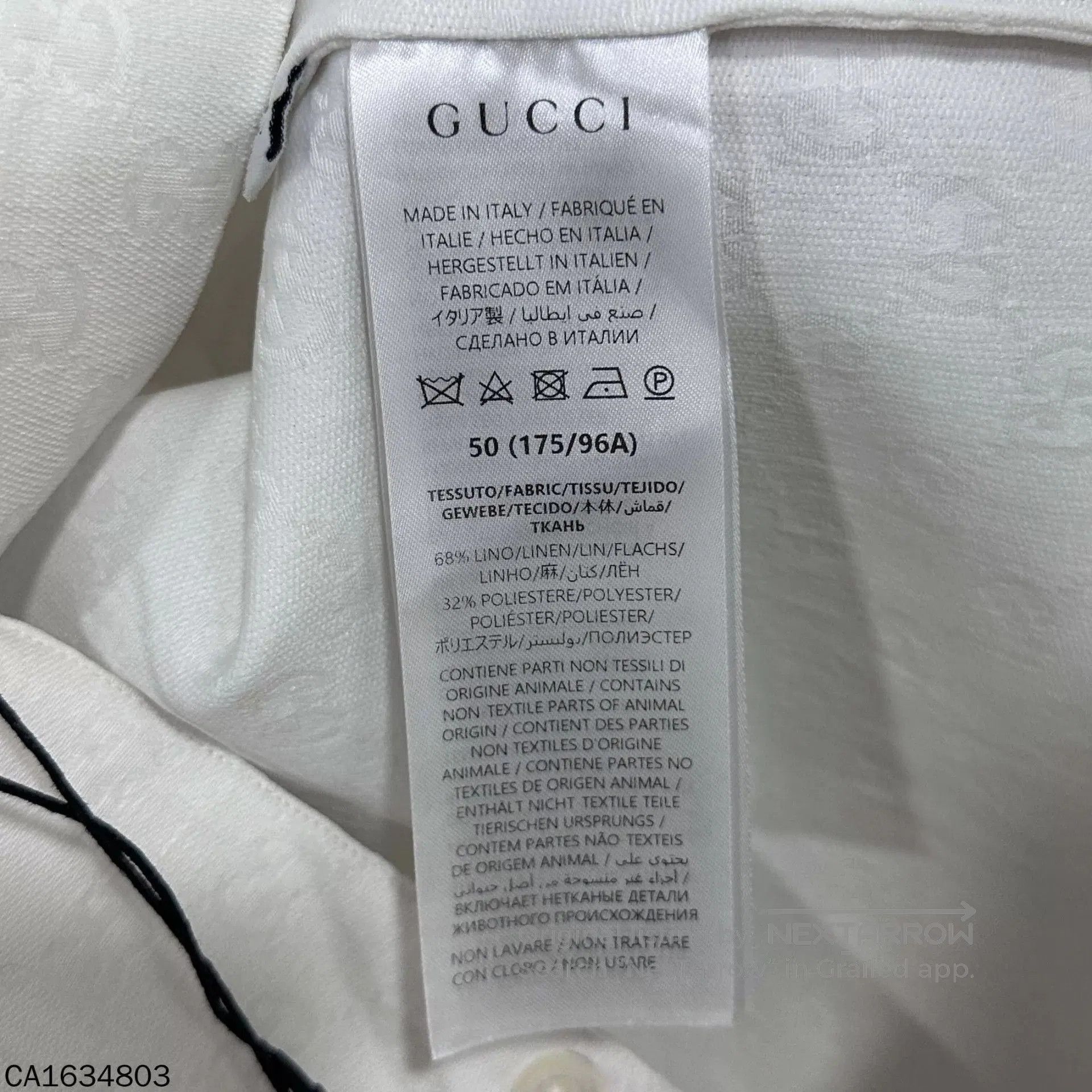 Gucci White Short Sleeve Button-Up Shirt. Size US M / EU 48-50 / 2 - 5 Thumbnail