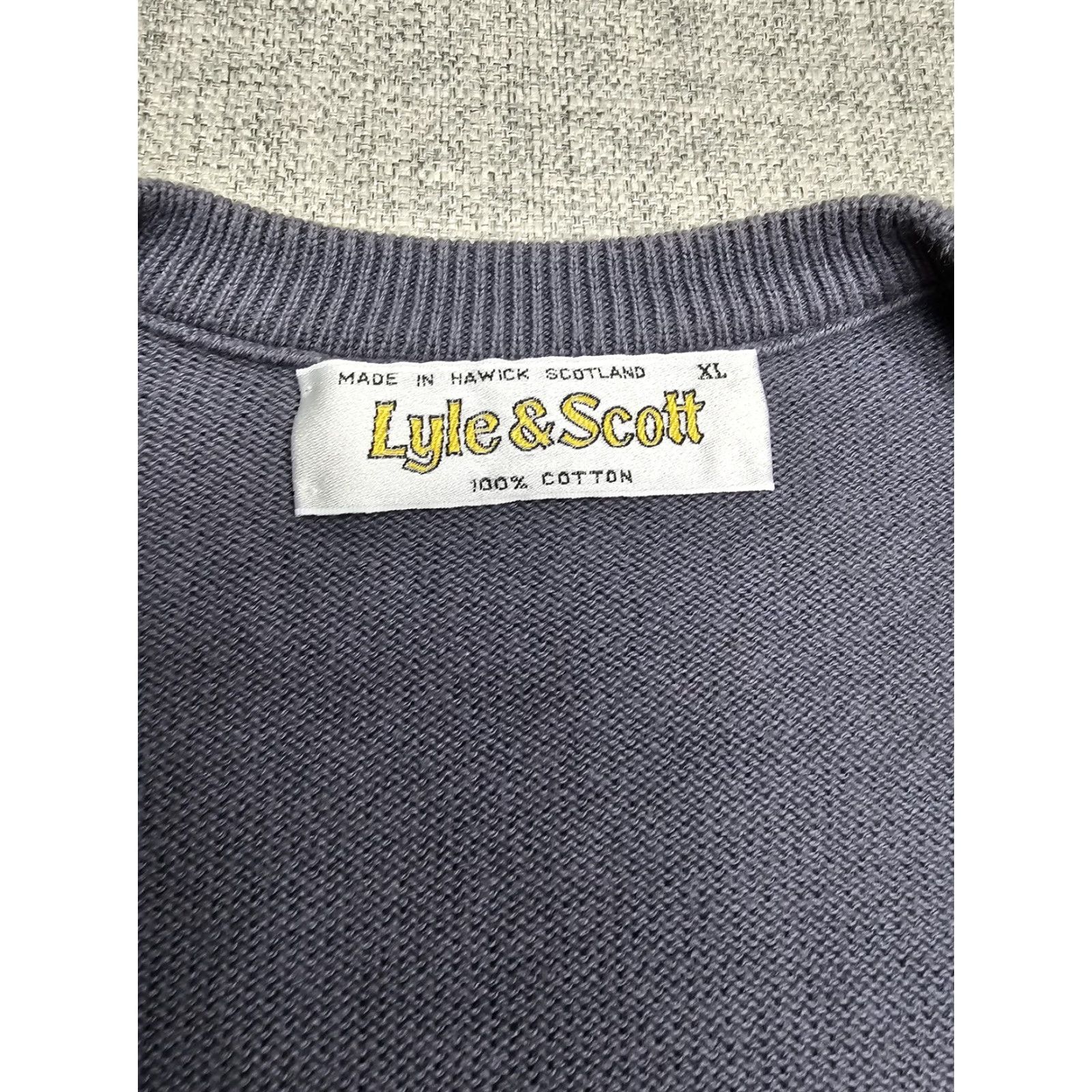 Lyle & Scott Vintage Lyle & Scott Sweater Mens XL Gray Argyle Golf V Neck Pastel 90s Size US XL / EU 56 / 4 - 3 Thumbnail