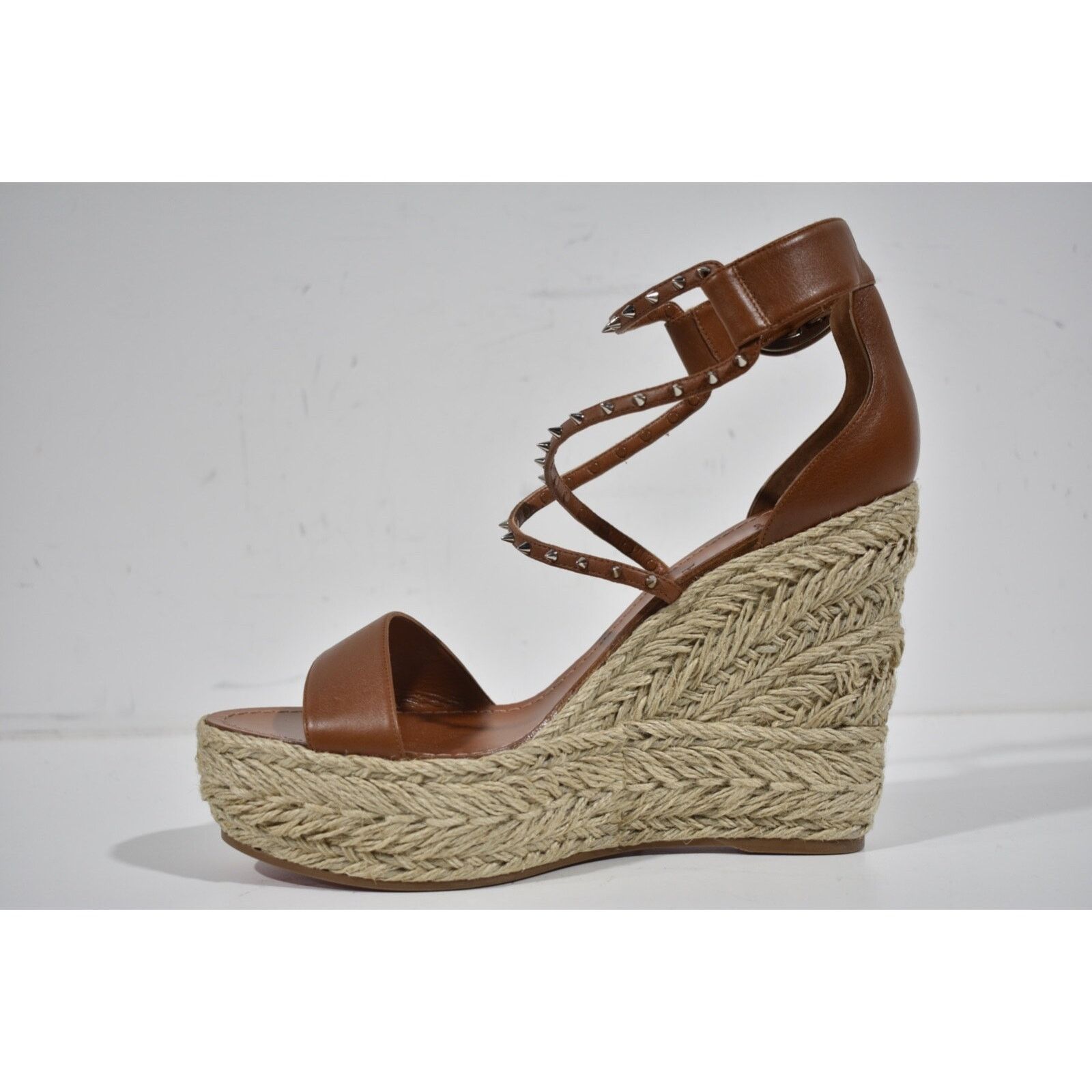 Christian Louboutin Chocazeppa Spikes 120 Cuoio Brown Platform Wedge Sandal 42 Size US 12 / IT 42 - 8 Thumbnail