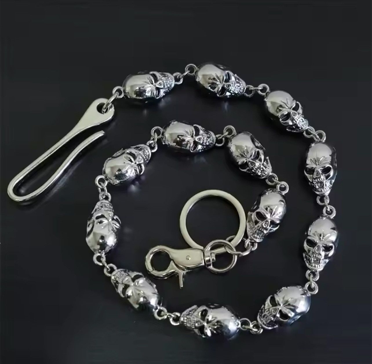 Jewelry Punk Metal Skull Pants Chain Size ONE SIZE - 4 Thumbnail